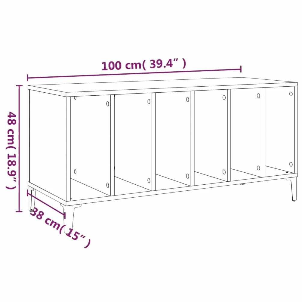 Tomostar Support pour Tourne-Disque, Porte-disques Présentoir Meuble de Rangement pour Disques Vinyles Blanc 100x38x48 cm Bois d'ingénierie