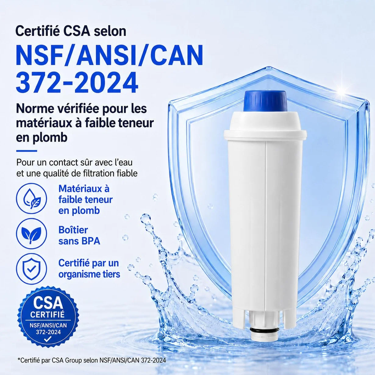 Filtre à eau de rechange Delonghi DLSC002 compatible Dinamica Magnifica S Eletta Explorer ETAM Autentica EPAM ECAM