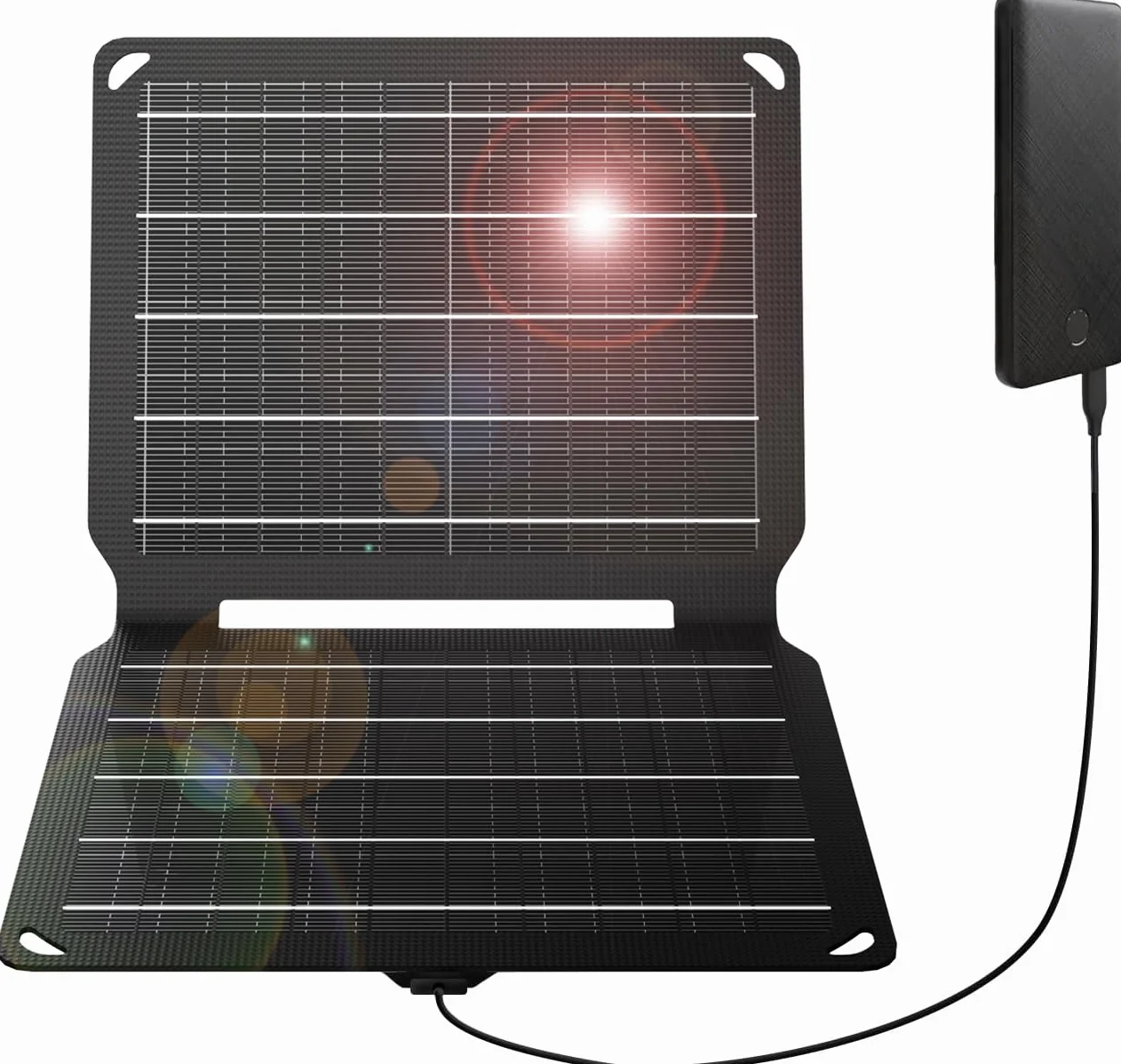 FlexSolar Przenośne ładowarki solarne 10 W, 5 V, USB, małe zasilanie, panele ETFE, składane, wodoszczelne, IP67, kemping, wędrówki, wędrówki z plecakiem, do telefonów, fanów, latarek, zegarków, małych