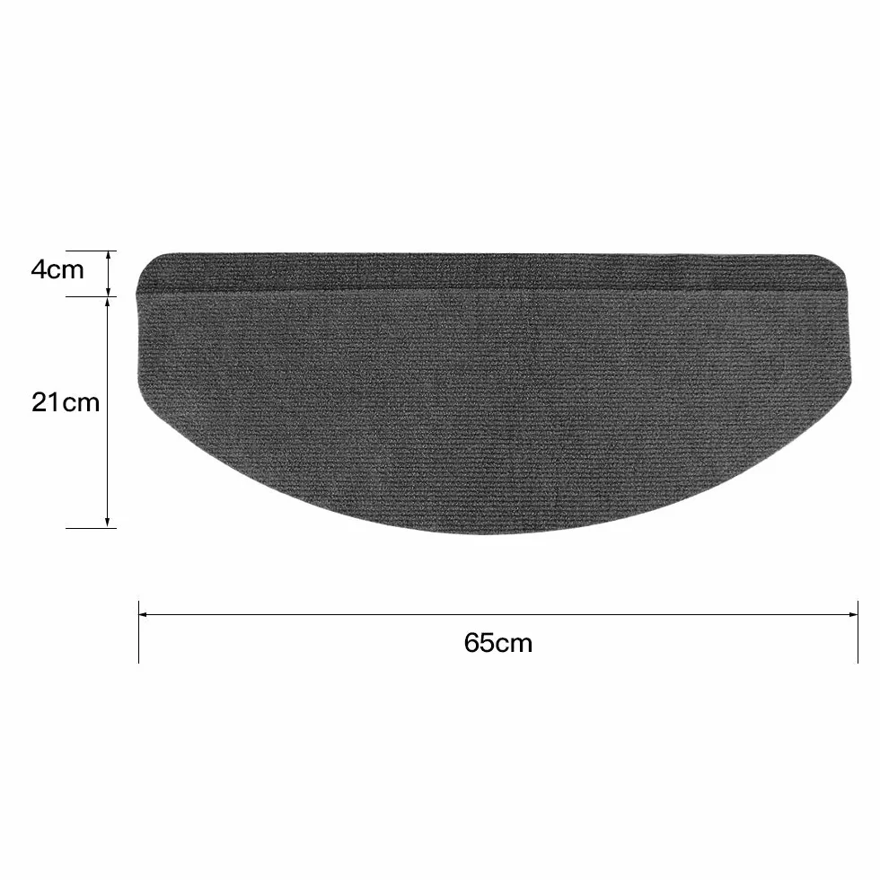 Set de 15 marchettes d'escalier antidérapantes semi-circulaires, Tapis de protection 65x21x4cm Noir