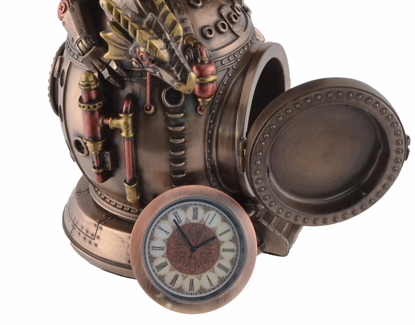 VOGLER Veronese Horloge sur pied Steampunk Dragon Steampunk bronzée