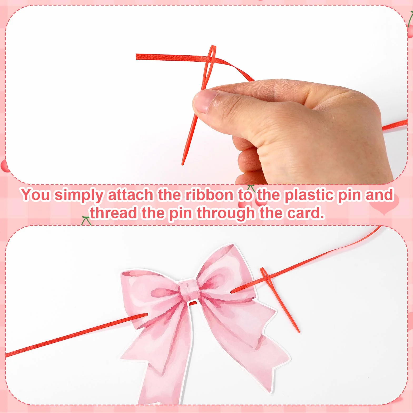 Lyreh 3pcs Banderoles Cerises Décoration Fête Thème Cerises pour Noël Anniversaire Mariage