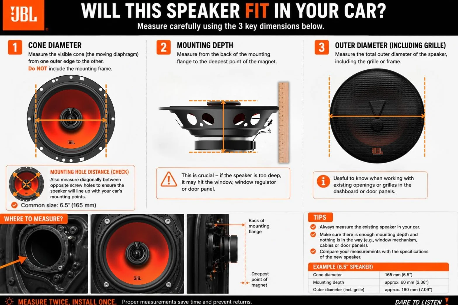 JBL Stage1 GEN2 62CF głośnik samochodowy 165 mm (6,5 cala): od Harman Kardon Car HiFi z 80 W RMS i 640 W Max Component Auto Boxer, zestaw z 2 głośnikami niskotonowymi + 2 głośnikami wysokotonowymi