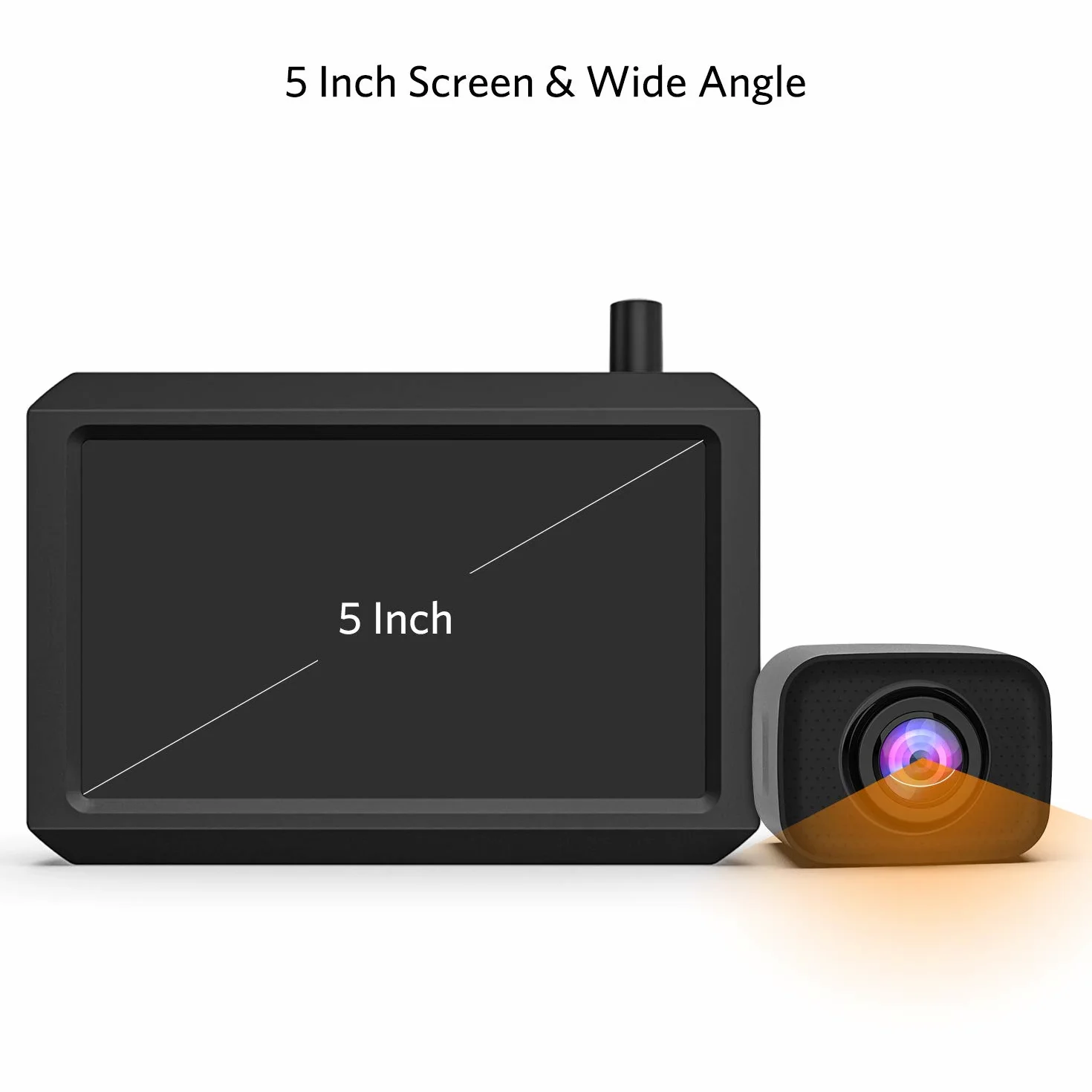 K7PRO Cyfrowa, Bezprzewodowa Kamera Cofania, Zestaw ObsłUguje 2 Kamery, Radiowa Kamera Cofania Ze Stabilnym SygnałEm, Monitor Hd 5", Bezprzewodowa Kamera Cofania Z Wodoodporną Kamerą Ip68, Nocna Wizja