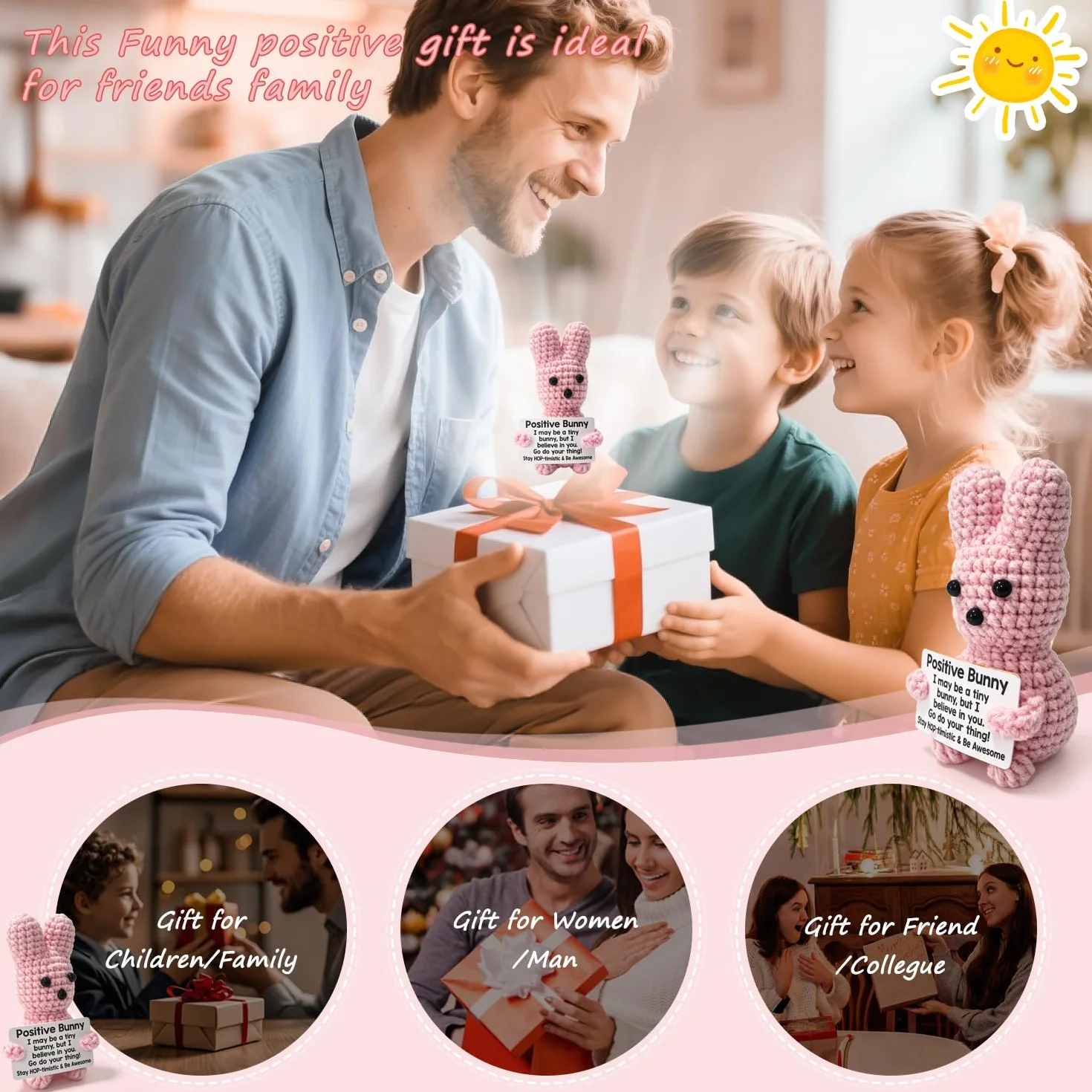 Poupée câlin en laine tricotée Animal Bunny Cadeau Soutien émotionnel
