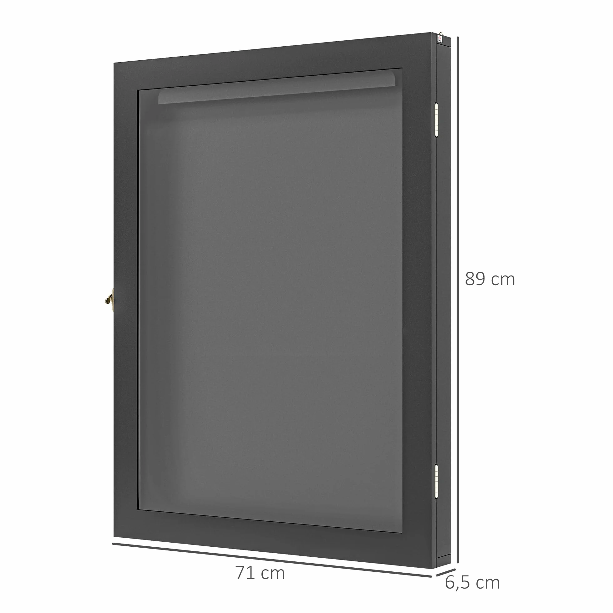 HOMCOM Frame Box T-Frame Cadre pour Maillot Porte Acrylique Doublure Interne Feutre 71 x 6,5 x 89 cm Noir