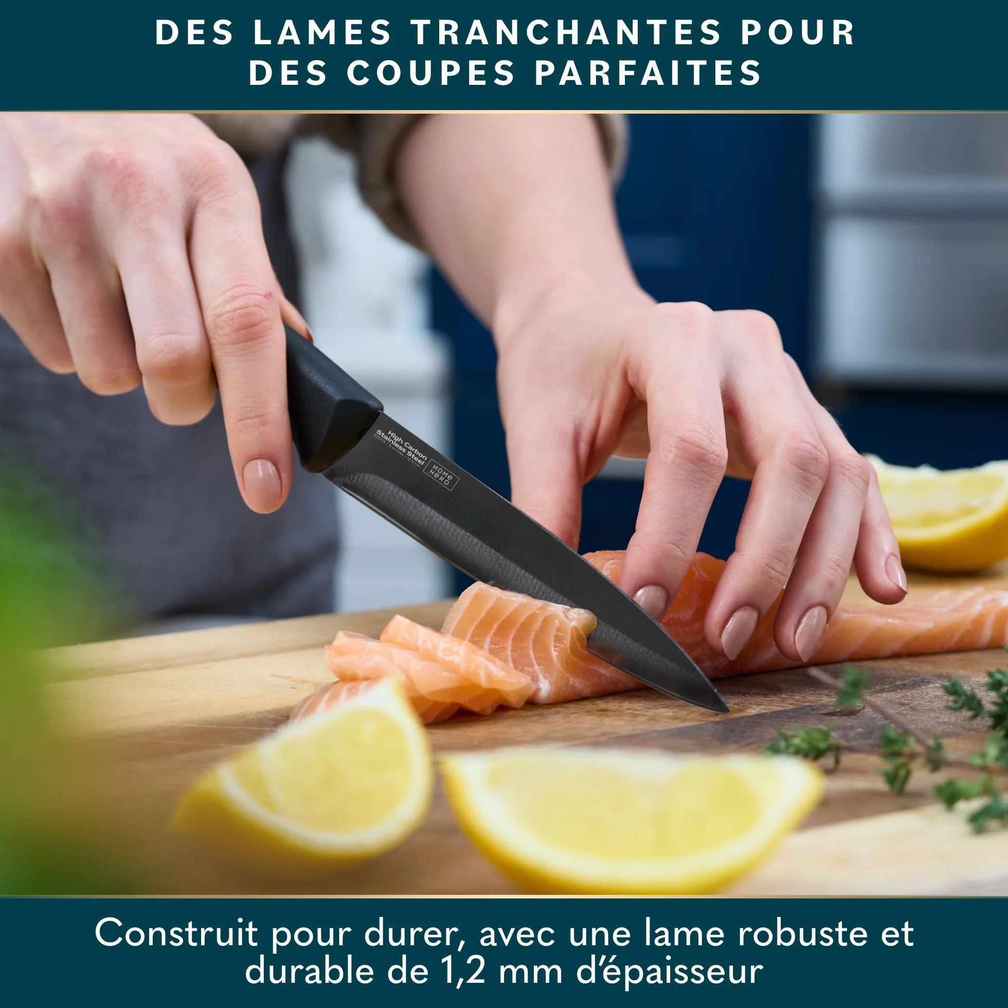 Home Hero Couteau Cuisine en Acier Inoxydable - Santoku Couteau Japonais - Couteau Office - Couteaux et Ustensiles de Cuisine