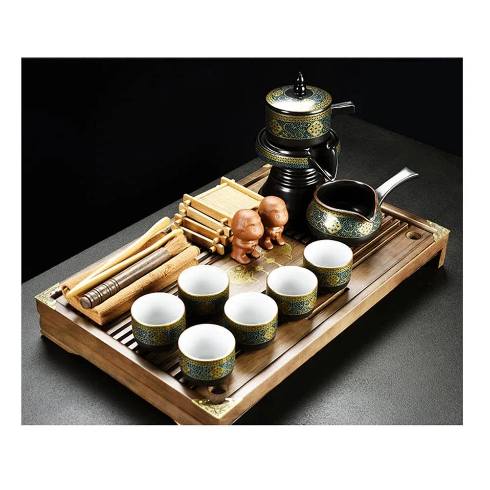 Service à thé, service à thé chinois, service à thé gongfu, service à thé statue de Bouddha, service à thé Kungfu japonais, service à thé Gongfu - théière en céramique, tasse à thé et soucoupe, suppor