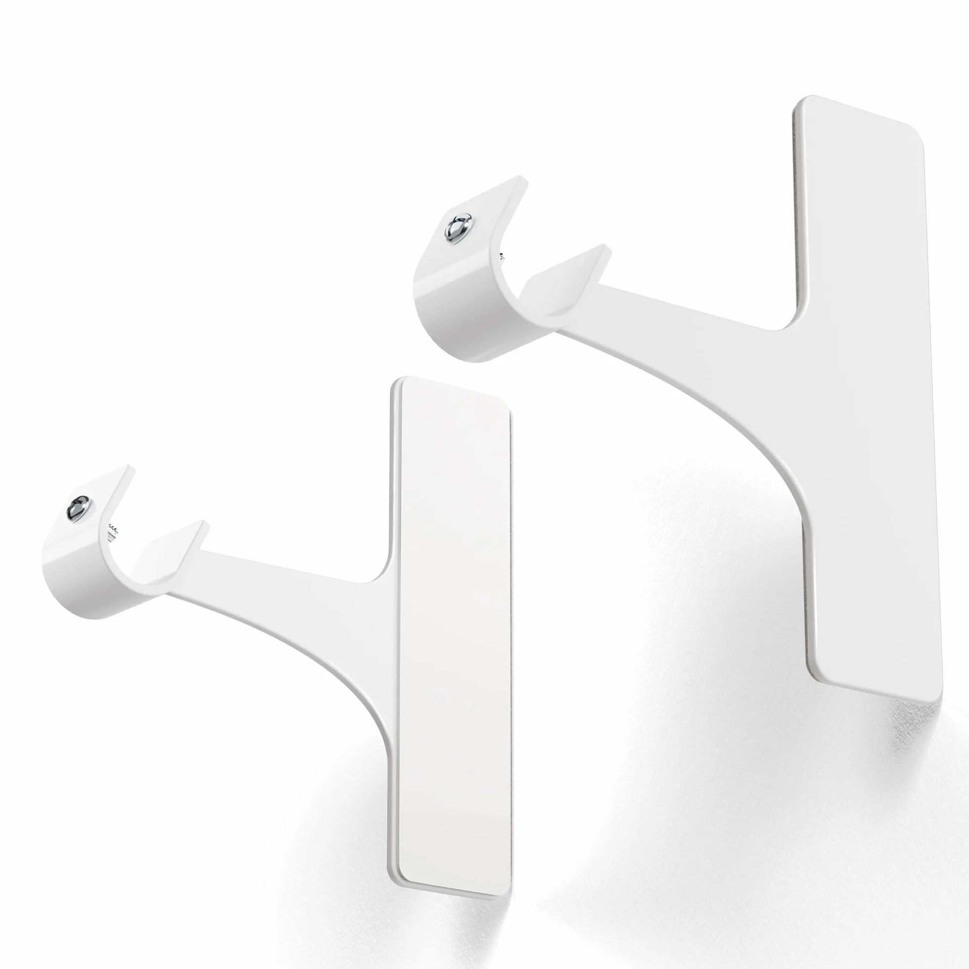 Support Tringle Rideaux sans Perçage pour Coffre Volet Roulant, Fixation Autocollante, 19-28 mm, Lot de 2, Métal Résistant