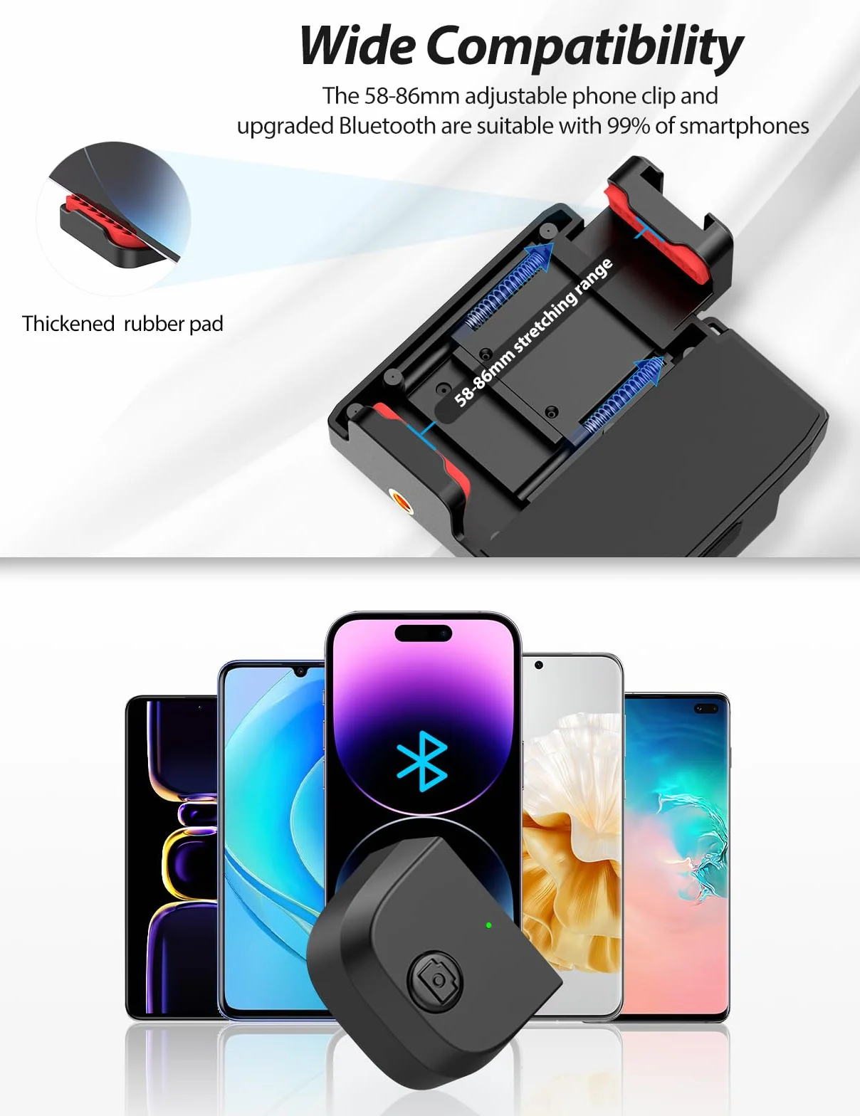 ULANZI CG-02 uchwyt do smartfona, ulepszony uchwyt aparatu do telefonu z pilotem migawki, ręczny uchwyt na statywie, światło wypełniające, akcesoria fotograficzne do iPhone'a 15, 14 Pro Max itp