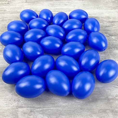Lealoo 25 Oeufs en Plastique Bleu Brillant 6 cm Pâques Chasse aux Oeufs