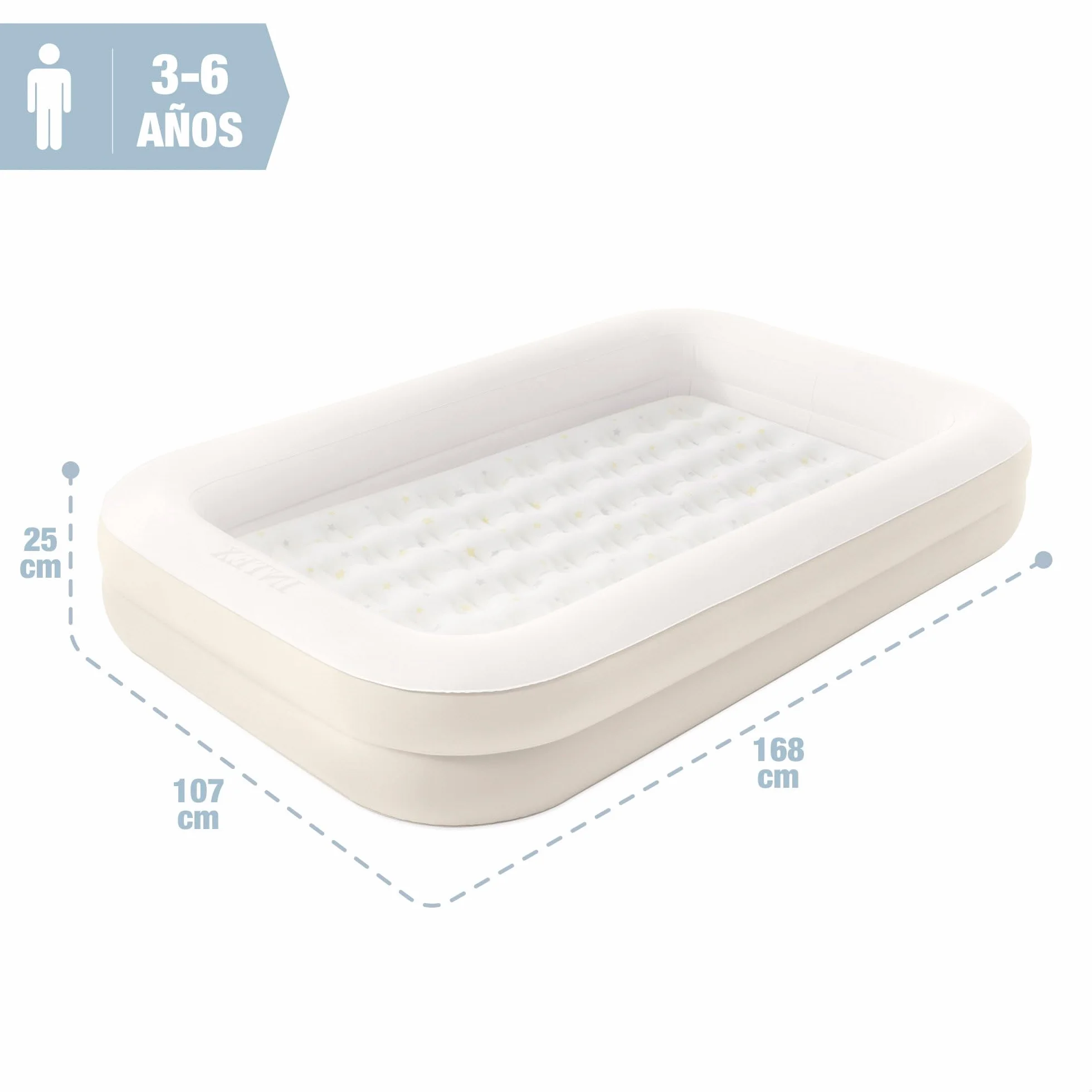 Intex Lit de Voyage pour Enfants avec Pompe Manuelle 66811NP (168 x 107 x 25cm / Matelas intérieur 132 x 71 x 10cm)