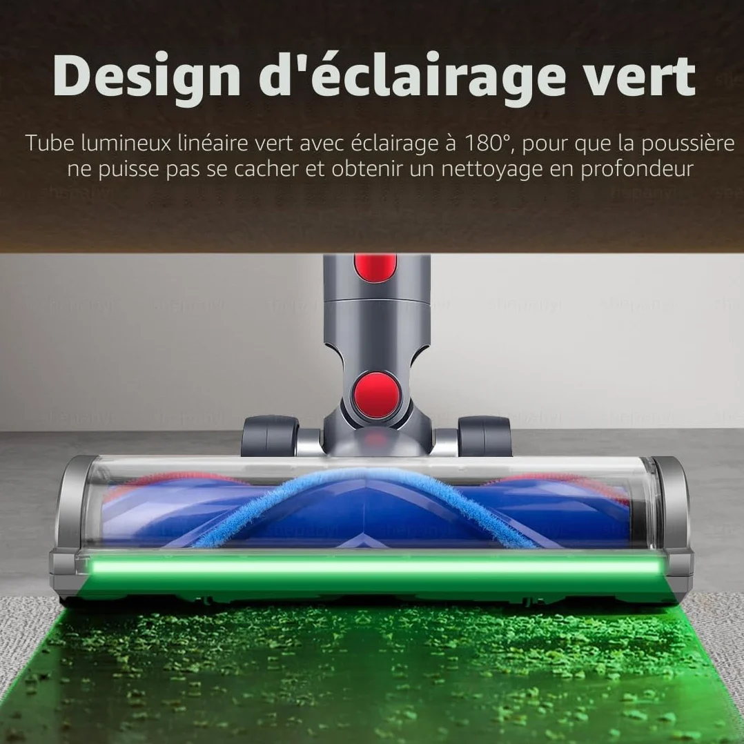 Brosse Détection de Poussière, Compatible pour Dyson Aspirateurs V7, V8, V10, V11, V15, Pièces de Rechange, Brosse Aspirateur, Pièces de Détachées, Motorhead, Accessoire pour Sols Durs.