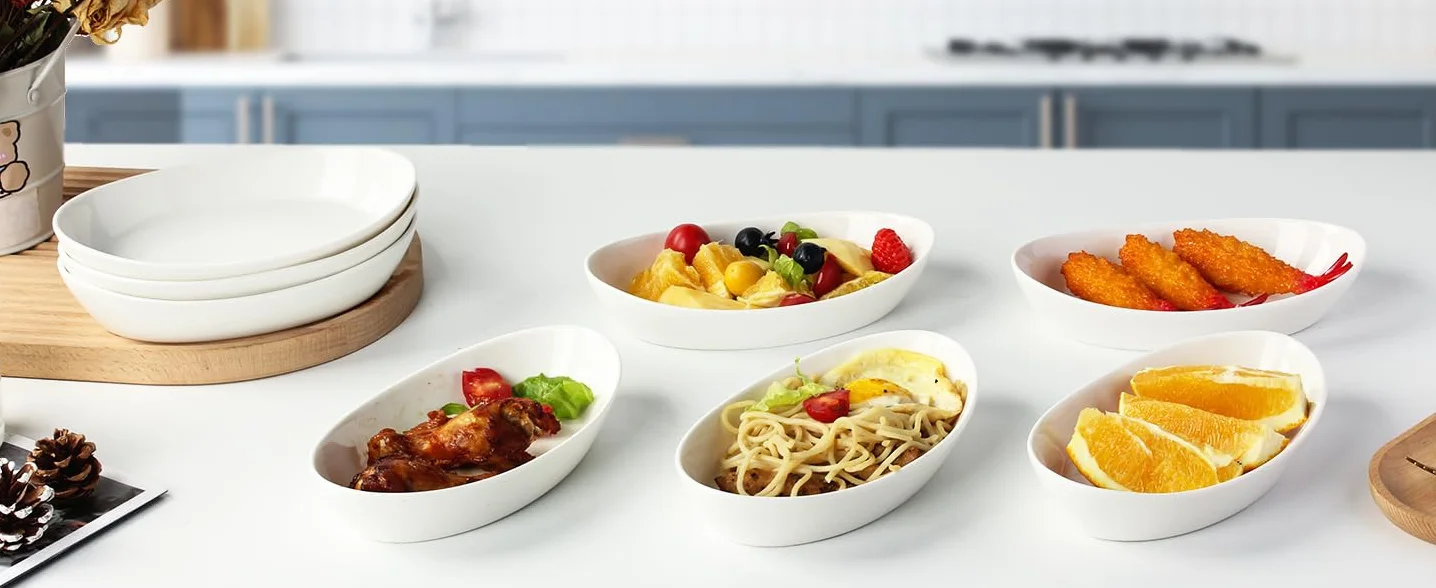 Lot de 6 Plats à Four en Céramique, 300ML MINI Plat a Gratin Individuel Four, Petits Plats de Cuisson pour Friteuse à Air, Plat à Welsh Individuel, llant au Four et au Micro-ondes