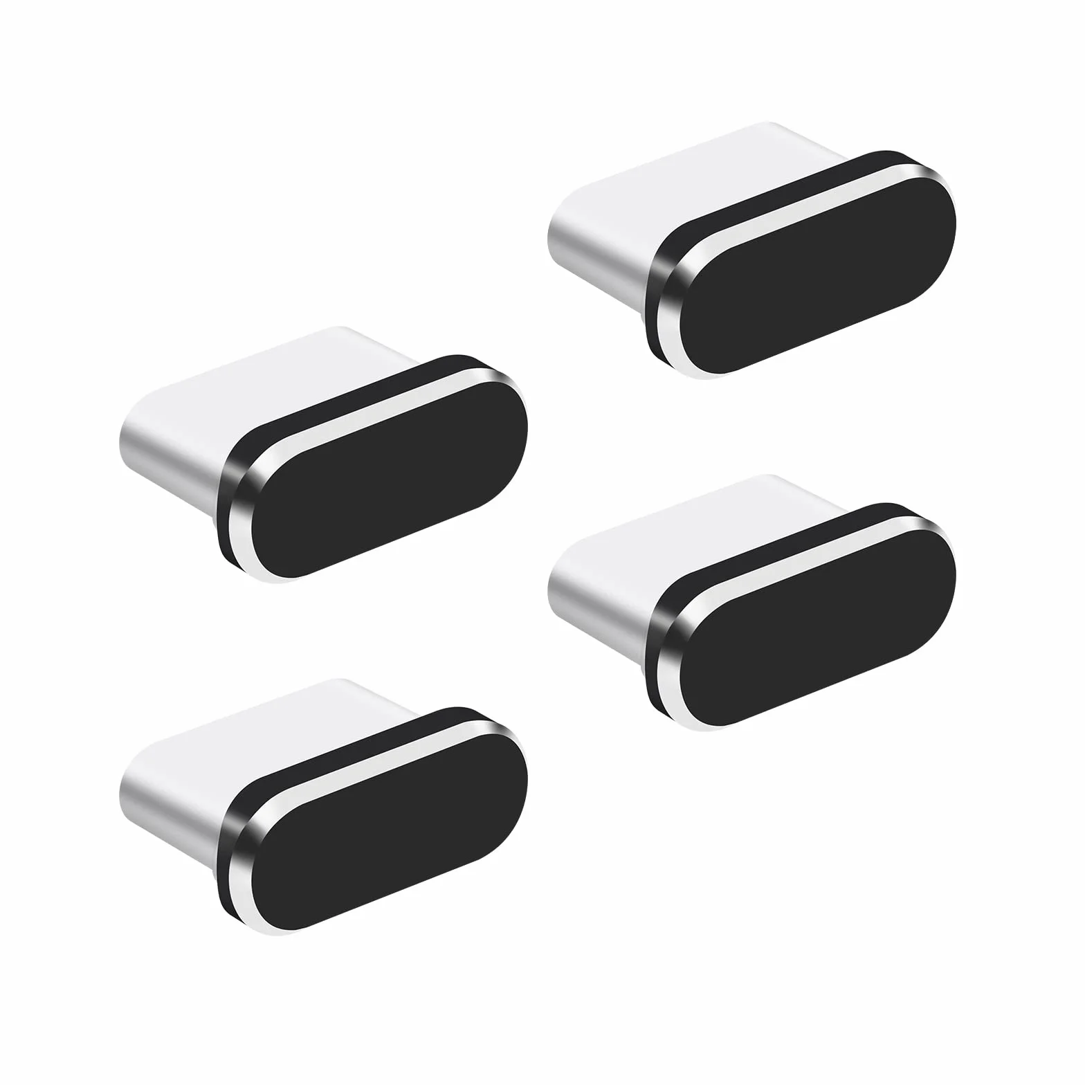 Sibba 4 wtyczki przeciwpyłowe USB typu C i Micro USB pokrywa port wtyczka do smartfonów i modeli z systemem Android (czarna)