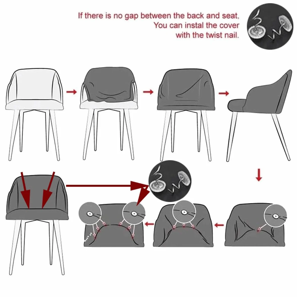 Housse Tabouret de Bar avec Dossier Lot de 2/4/1 Extensible Incurvé Couverture de Tabouret de Bar Tabourets Hauts pour Bar/Cuisine/Salle à Manger (H22, 4PCS)
