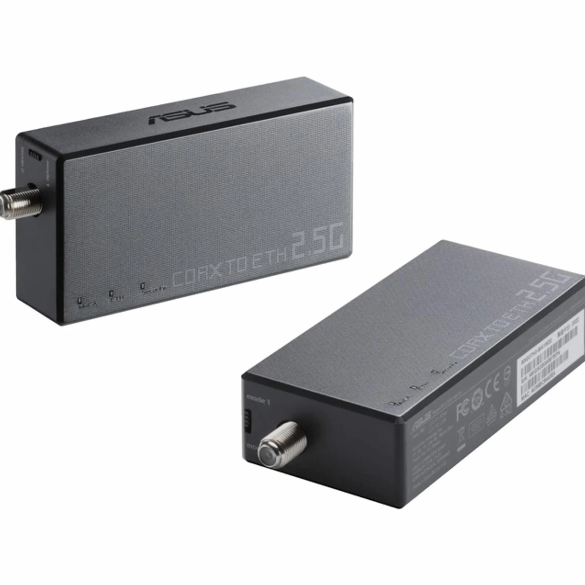 ASUS Zestaw startowy adaptera Ethernet Over Coax 2,5 Gb/s (MA-25 2-pak), MoCA 2.5, szybki Internet, Mesh Backhaul, strumieniowanie telewizji, bezpieczeństwo MPS, montaż na ścianie