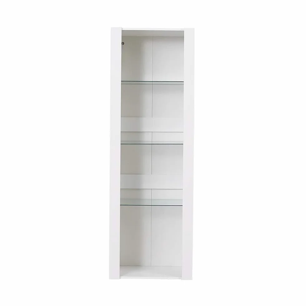 Panana Vitrine Lumières LED Meuble de Rangement avec Etagères sur Salon, Bureau, 55 x 35 x 166 cm (Blanc)
