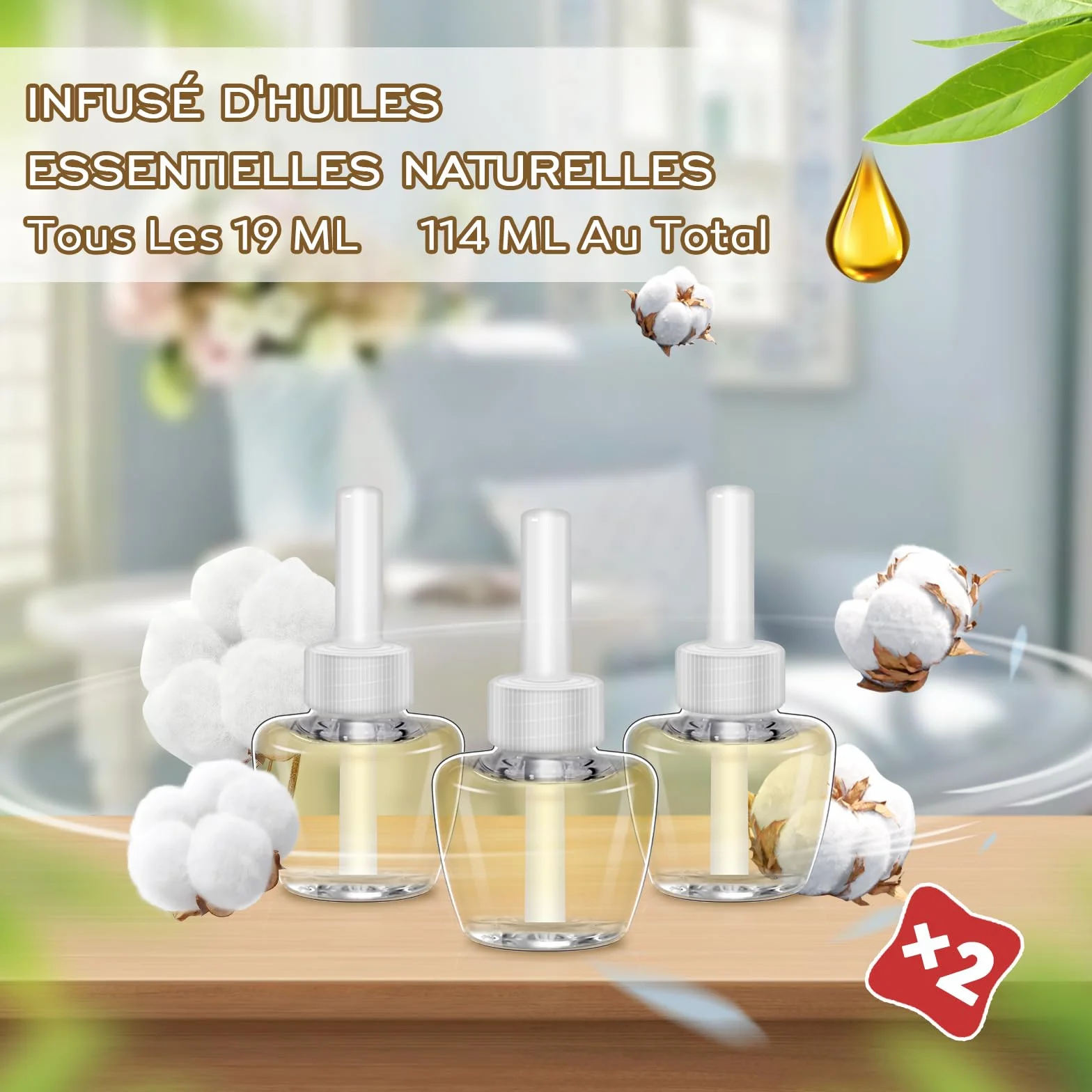 SCENTORINI Recharge pour Diffuseur d'Ambiance Parfum Pur Coton 19ML x6 Air Wick Glade