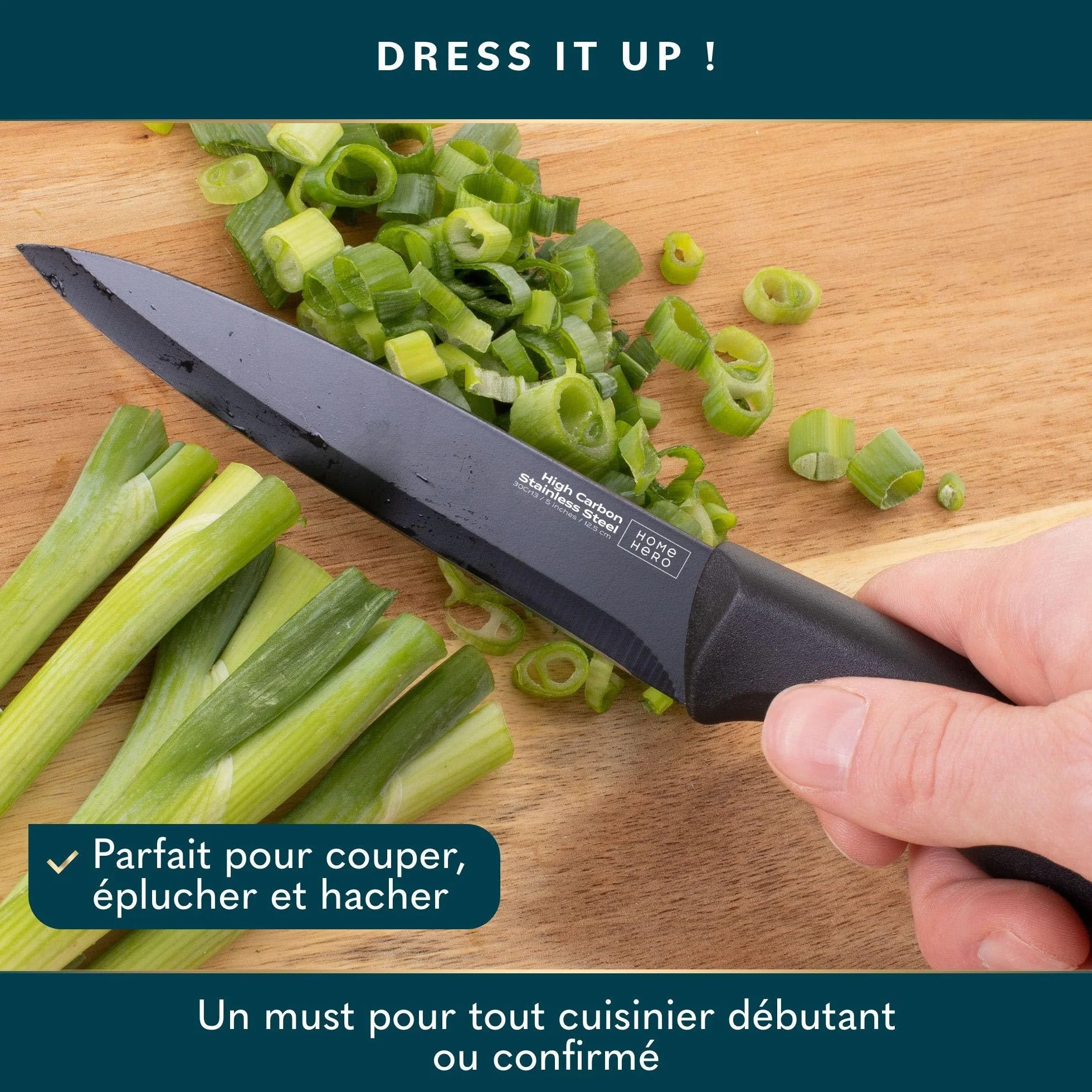 Home Hero Couteau Cuisine en Acier Inoxydable - Santoku Couteau Japonais - Couteau Office - Couteaux et Ustensiles de Cuisine