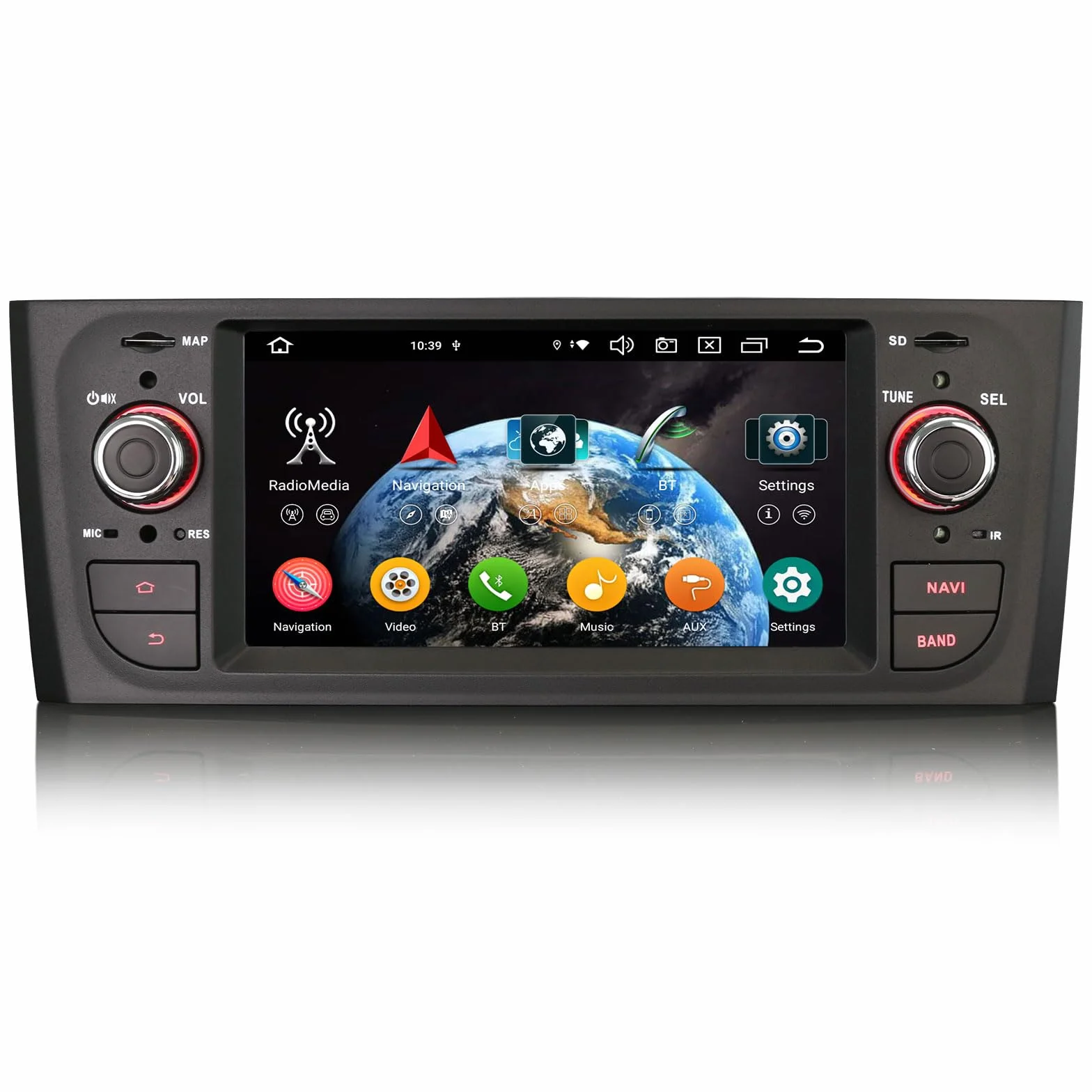 8-rdzeniowy 4 GB RAM 64 GB ROM Android 14 Radio samochodowe Bluetooth z GPS, nawigacja dla FIAT Grande Punto Linea, obsługuje bezprzewodowe CarPlay, Android Auto, WiFi 4G, DSP, DAB+, OBD2, USB, FM