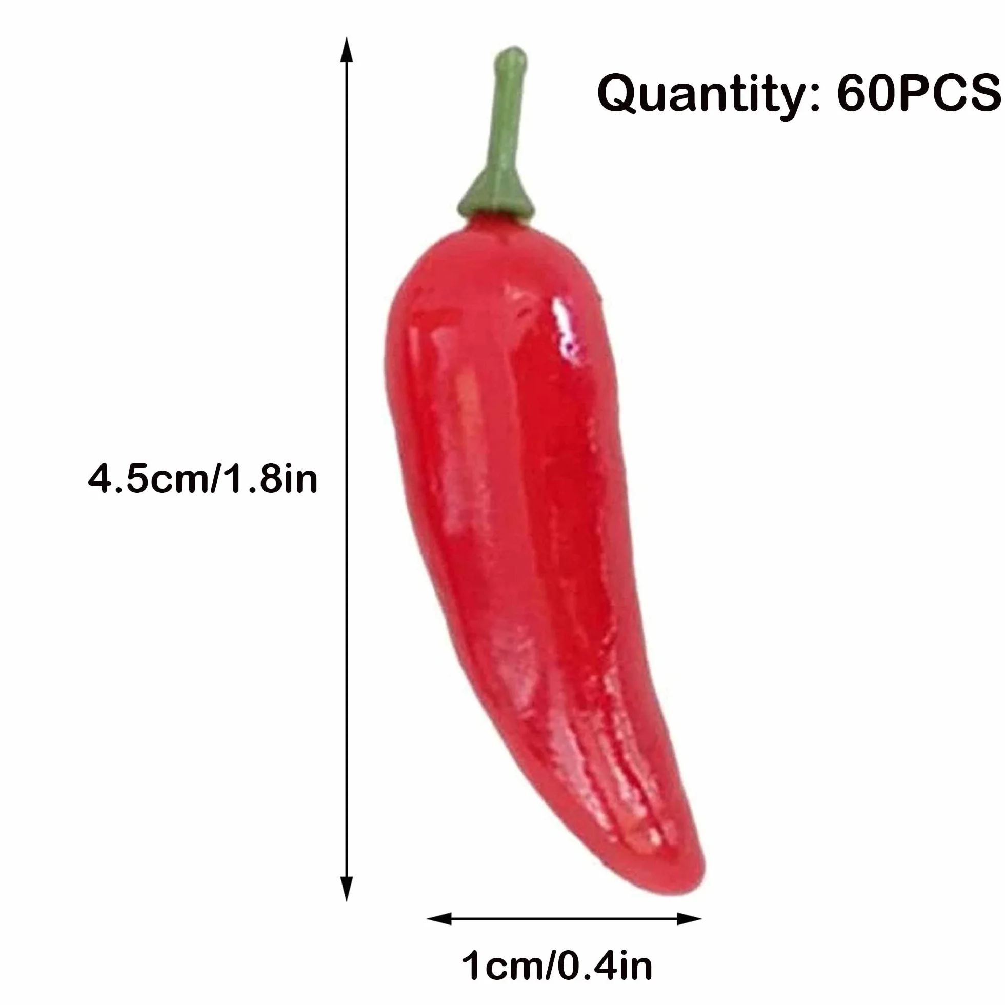 Artificielle Petit Piment Guirlande de légumes Décoration Cuisine Photo Prop Suspendu 60 pièces Rouge