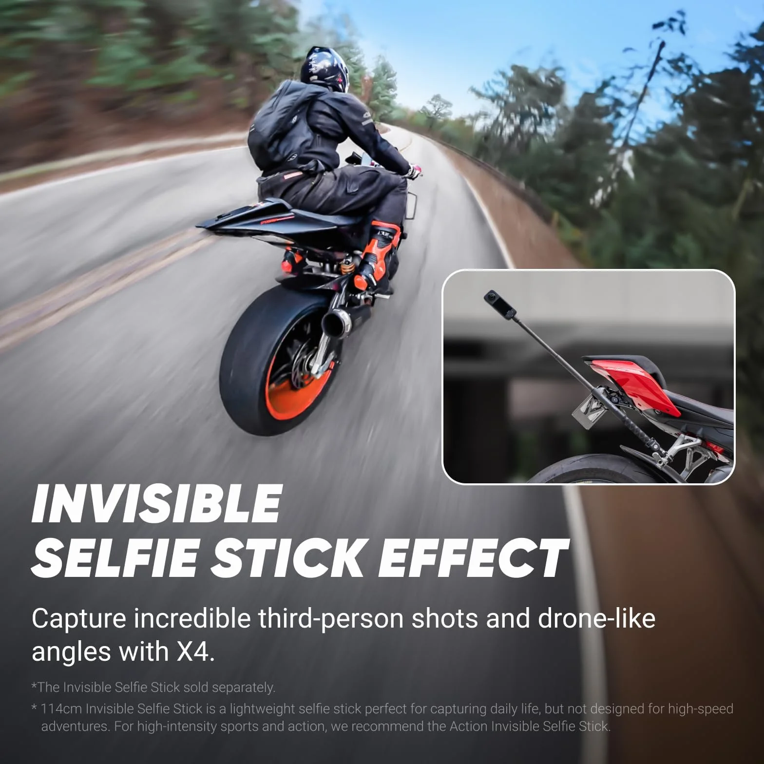 Insta360 X4 Wodoszczelna kamera sportowa 8K 360°, filmy szerokokątne 4K, efekt niewidocznego kijka do selfie, zdejmowana osłona soczewek, czas pracy akumulatora 135 min, edycja AI, stabilizacja