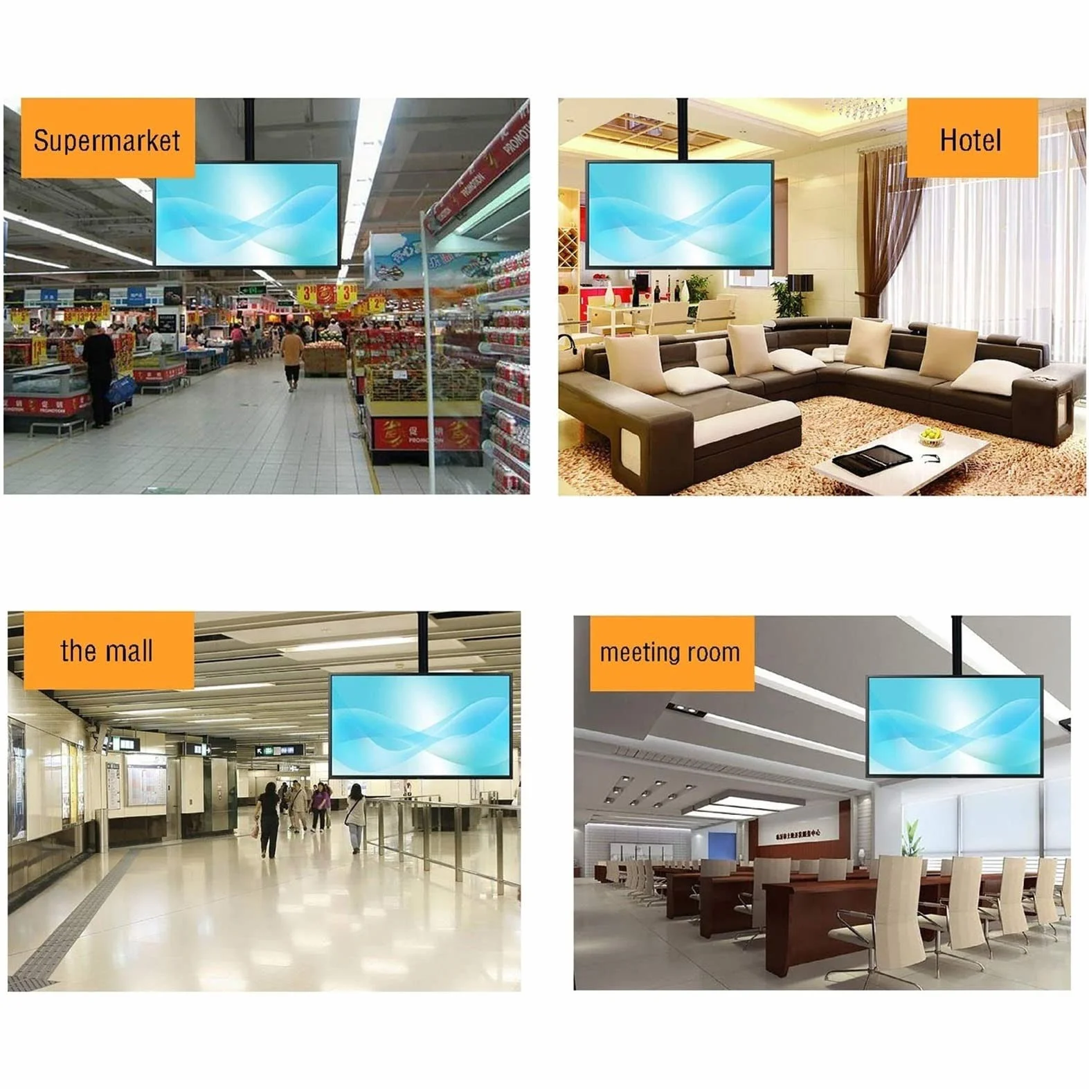 Support de Plafond TV, Support TV avec Inclinaison télescopique réglable en Hauteur et pivotant, s'adapte à la Plupart des écrans Plats LED de 26 à 60 Pouces (Size : 0.3-0.5m)