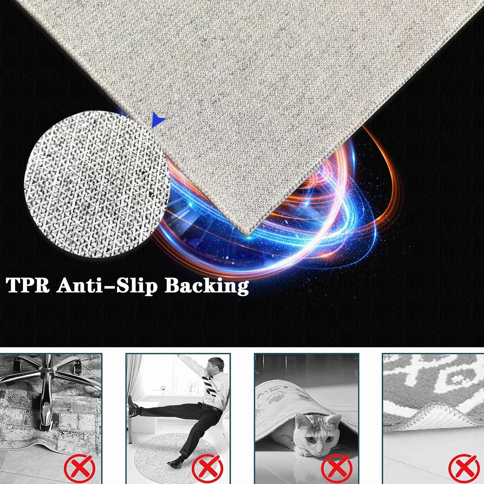 Tapis protège-Sol pour Chaise de Bureau Tapis Chaise de Bureau Tapis Gaming Sol pour Sols Durs Tapis de Protection de Sol Antidérapant Protège Sol sous Chaise 90 x 140 cm Tapis pour Fauteuil