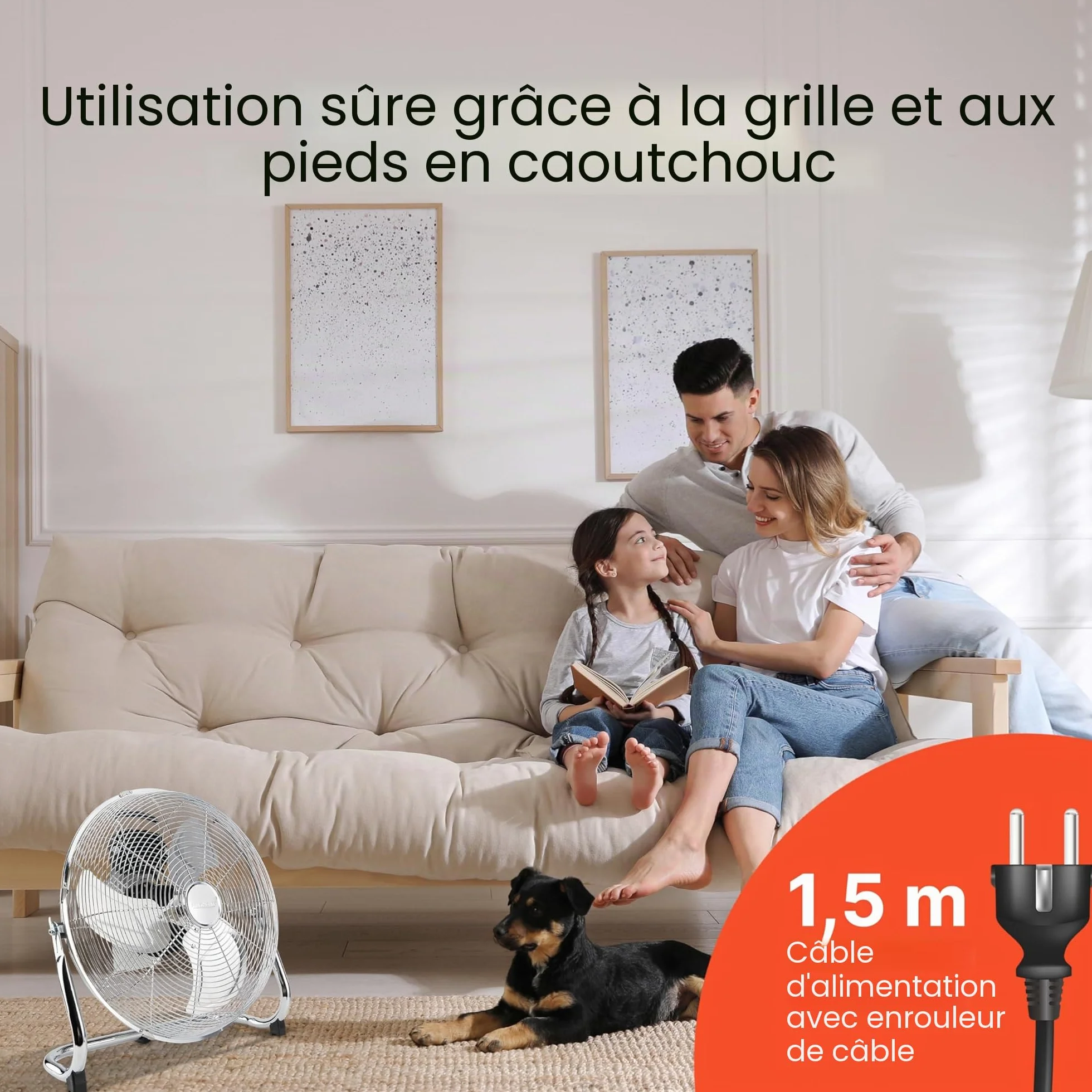 PROFI CARE PC VL 3065 WM Ventilateur de Sol rétro 100 W 40 cm LED 4 niveaux