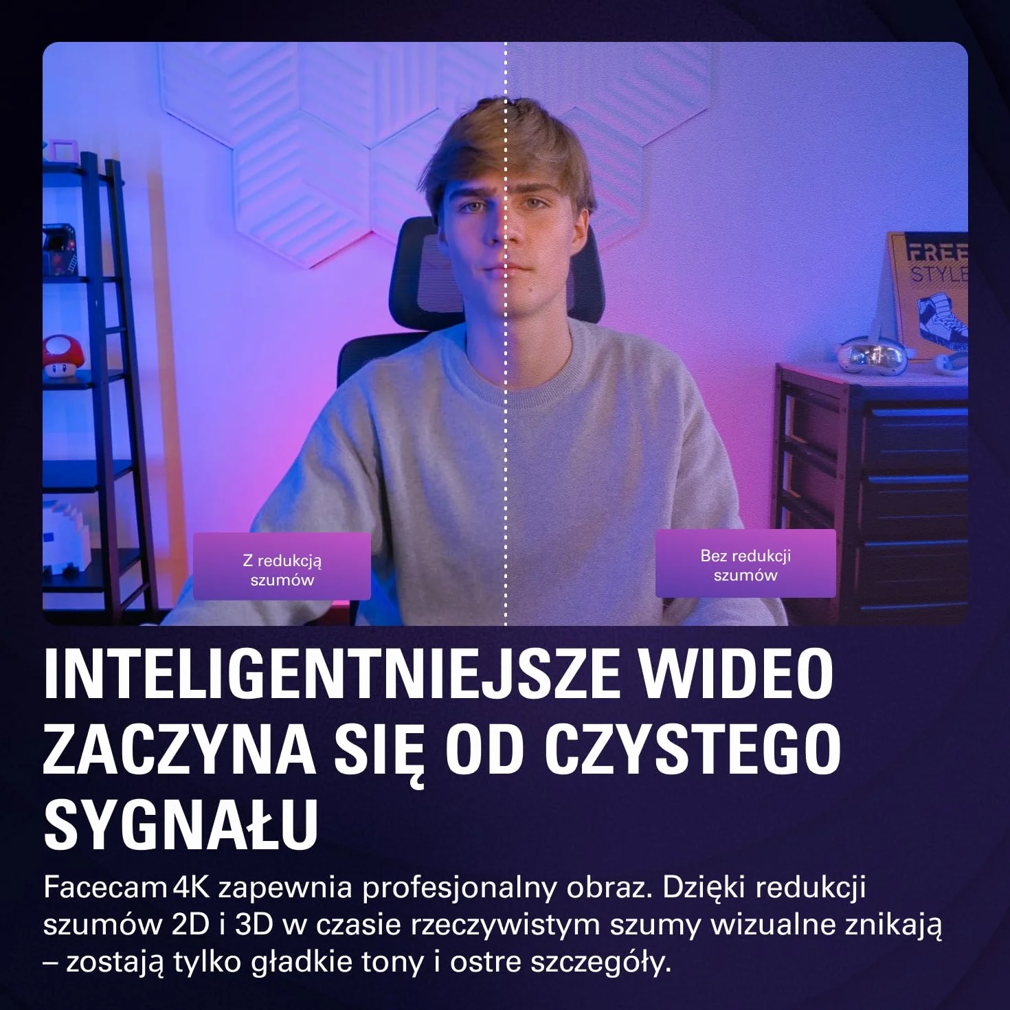 Elgato Facecam 4K - studyjna kamera internetowa 4K60, sterowanie jak DSLR, efekty filmowe, filtry obiektywowe 49 mm, HDR, nieskompresowany wideo, zoptymalizowany obszar ostrości | USB-C do PC i Mac