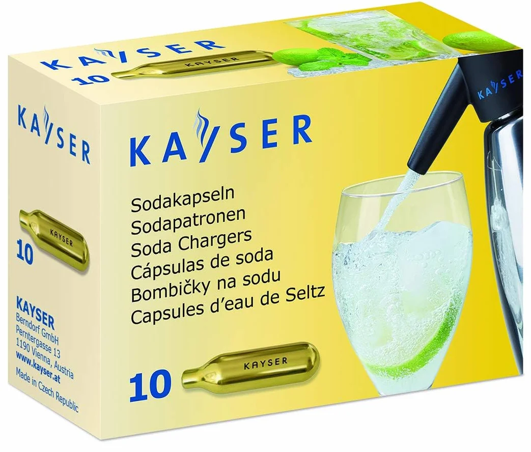 Kayser Siphon de recharge CO2 7,5 g E290 set de 10 pièces Argent Or