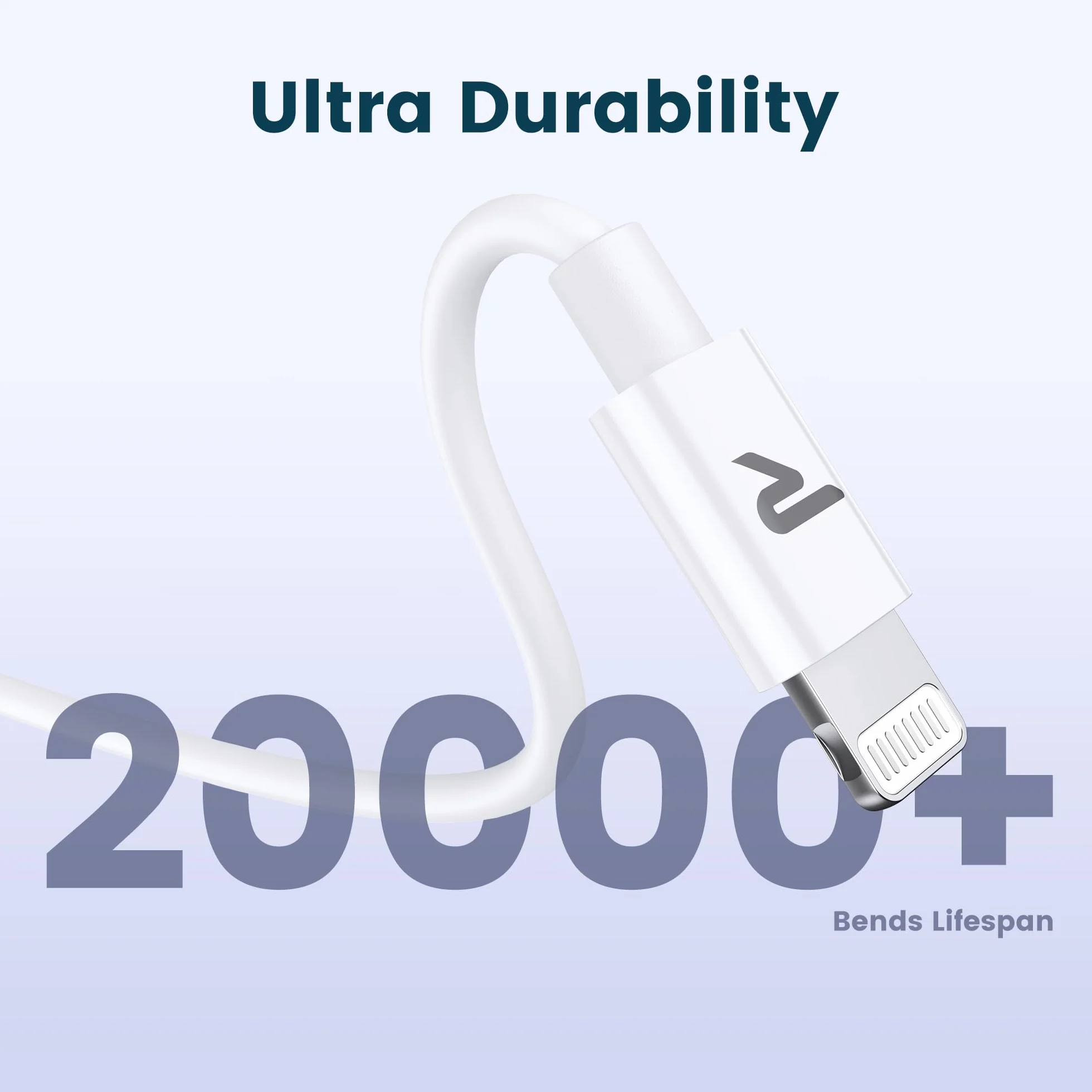 RAMPOW Câble Lightning MFi Certifié Apple, Charge Rapide USB, Ultra Résistant pour iPhone 14/14 Pro Max/13/12/11/X/XS/XR/8/7/6 iPad Pro 1M