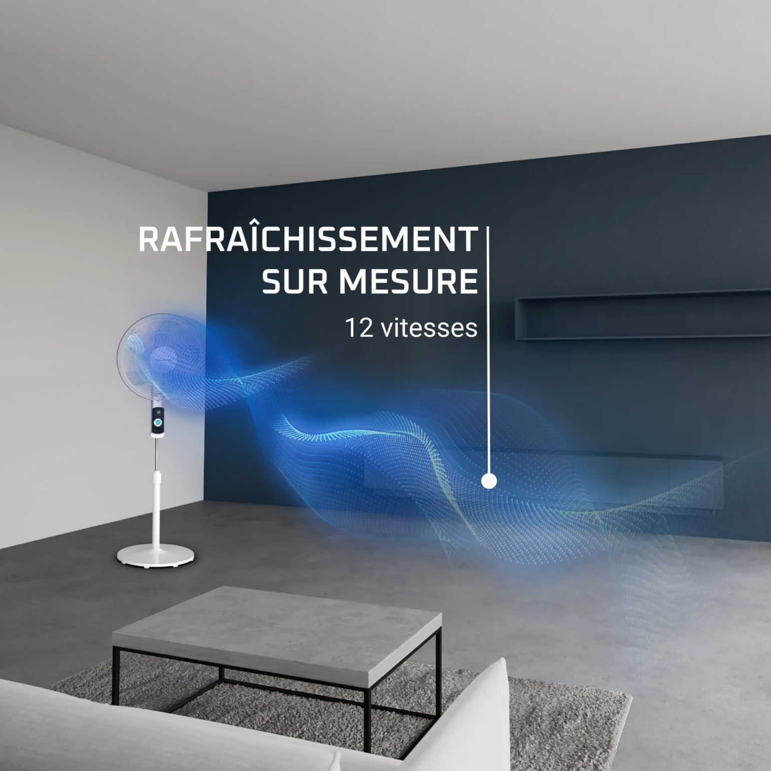 Rowenta Ventilateur sur Pied VU5650F0, 35 dB(A), 12 Vitesses, Oscillation 120°, Télécommande, Minuterie 12h