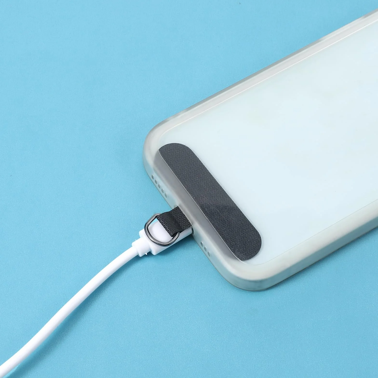 Apausvcm 6 sztuk uniwersalnych podkładek na telefon, wielofunkcyjne naszywki na telefon, naszyjnik na telefon z metalowym pierścieniem, naszyjnik na telefon z podkładkami, uniwersalna smycz na telefon