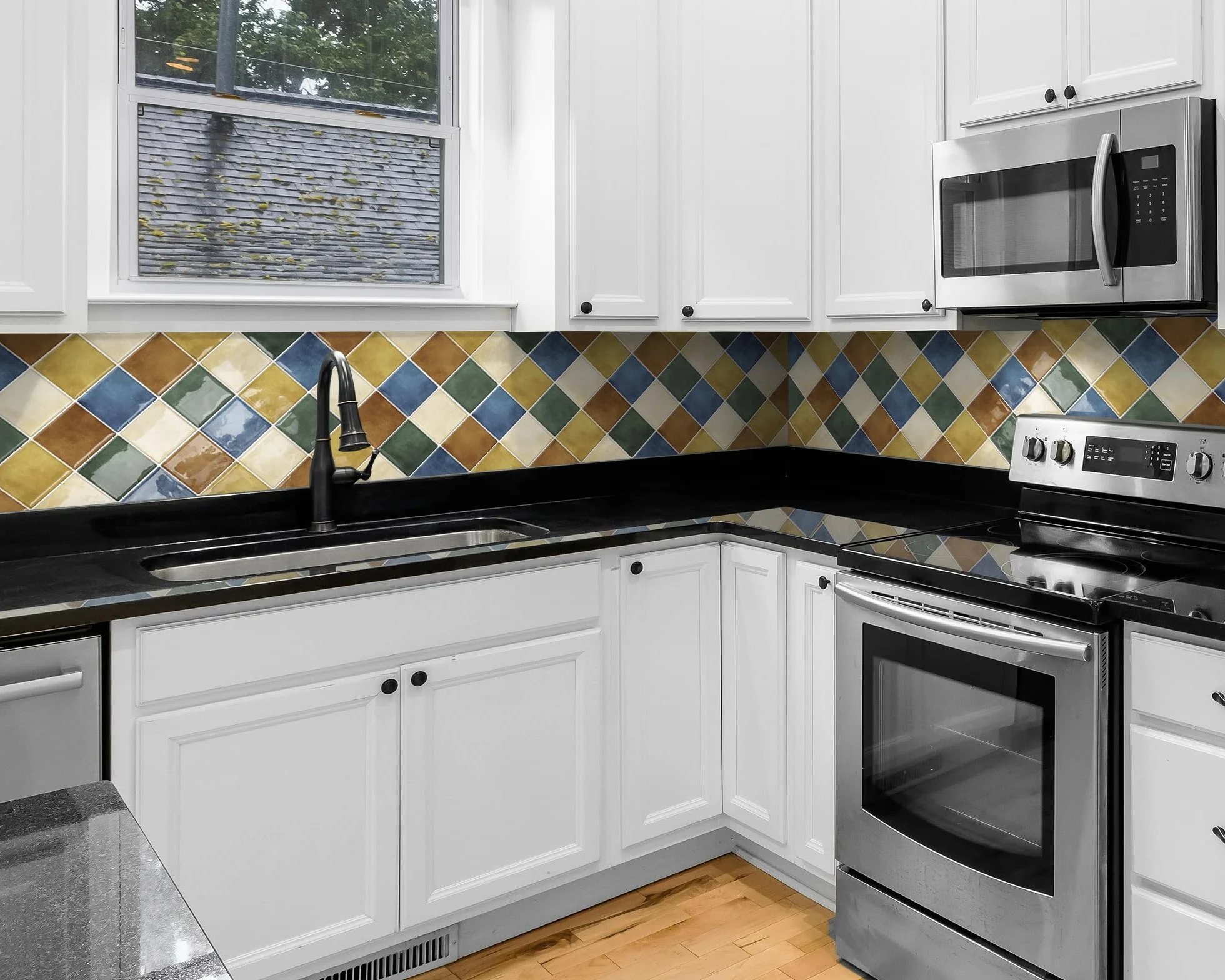 Adhésif Carrelage Mosaïque Autocollant 30.5x30.5 cm Multicolore Cuisine Salle de Bain 10 Pièces