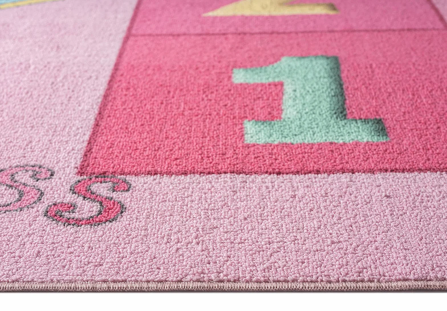 Happy Life Tapis de Jeu Lavable pour Enfant Motif Chiffres Rose 160 x 220 cm