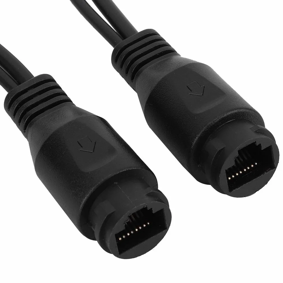 Rozdzielacz POE, wodoodporny kabel Ethernet 12 V zasilany pasywnym wtryskiwaczem rozdzielacza (kolor: czarny)