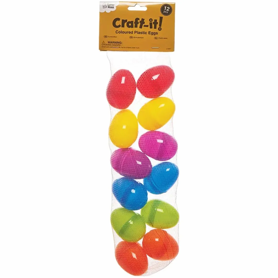 Baker Ross Lot de 12 Œufs en Plastique Coloré ouvrable