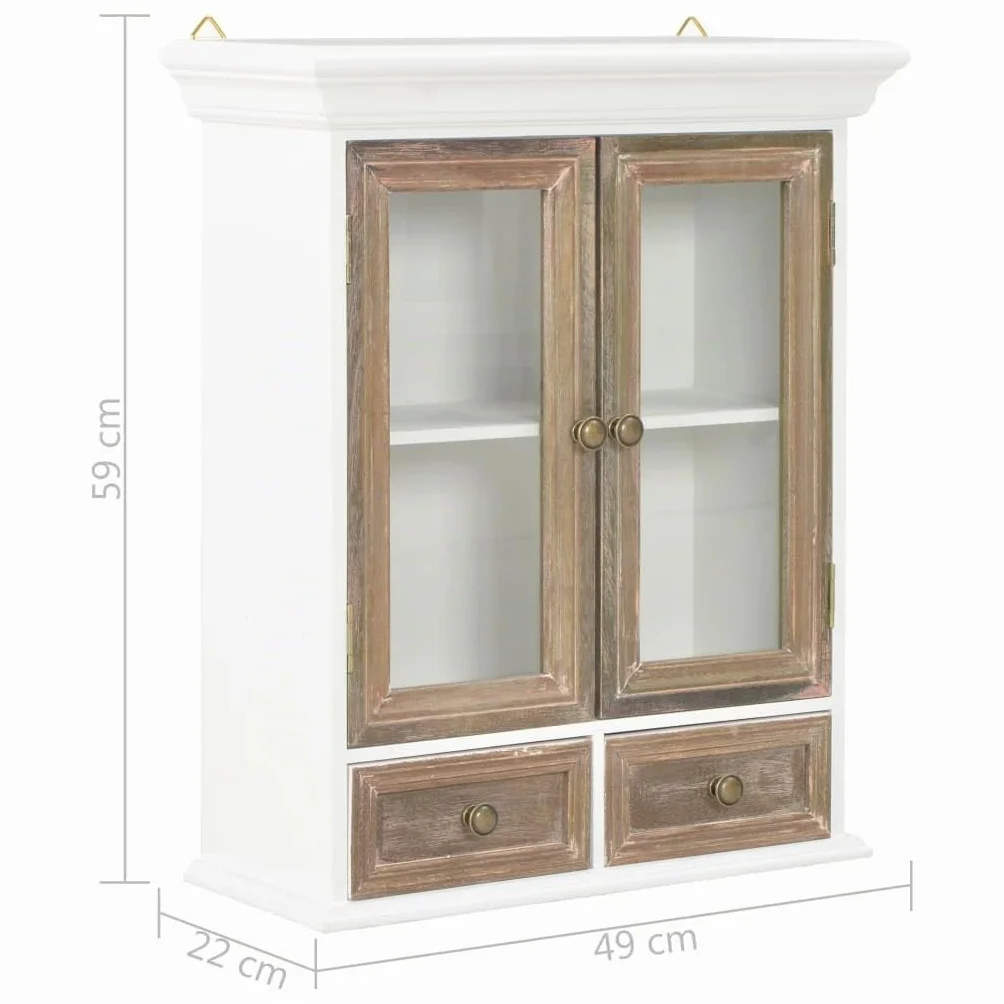 vidaXL Armoire Murale Rangement Stockage Meuble de Salle de Bain Armoire de Toilettes Murale Salon Cuisine Maison 2 Portes Etagère Bois d'ingénierie