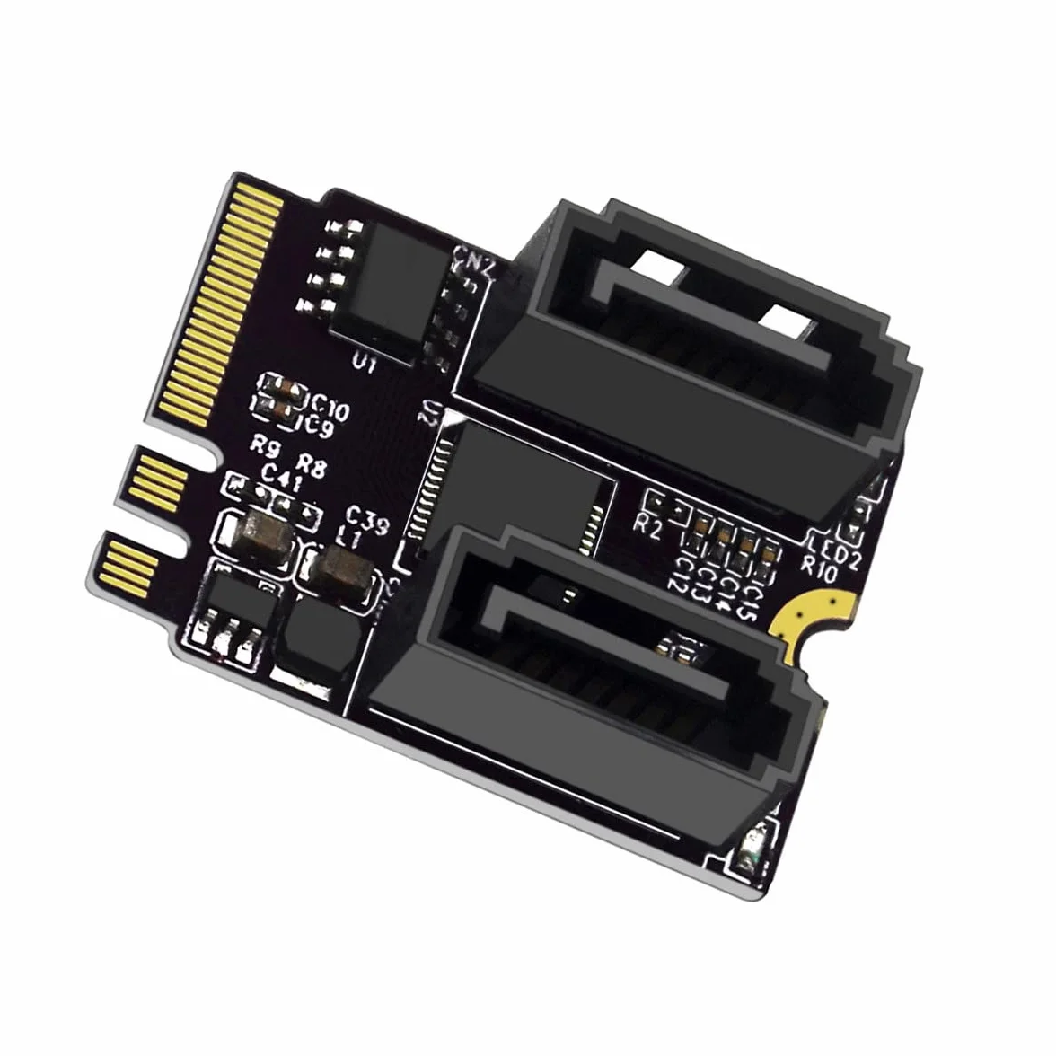 Klucz NGFF A+E PCI Express na SATA 3.0 6 Gb/s podwójny port adapter konwerter dysk twardy karta przedłużająca JMB582 2230