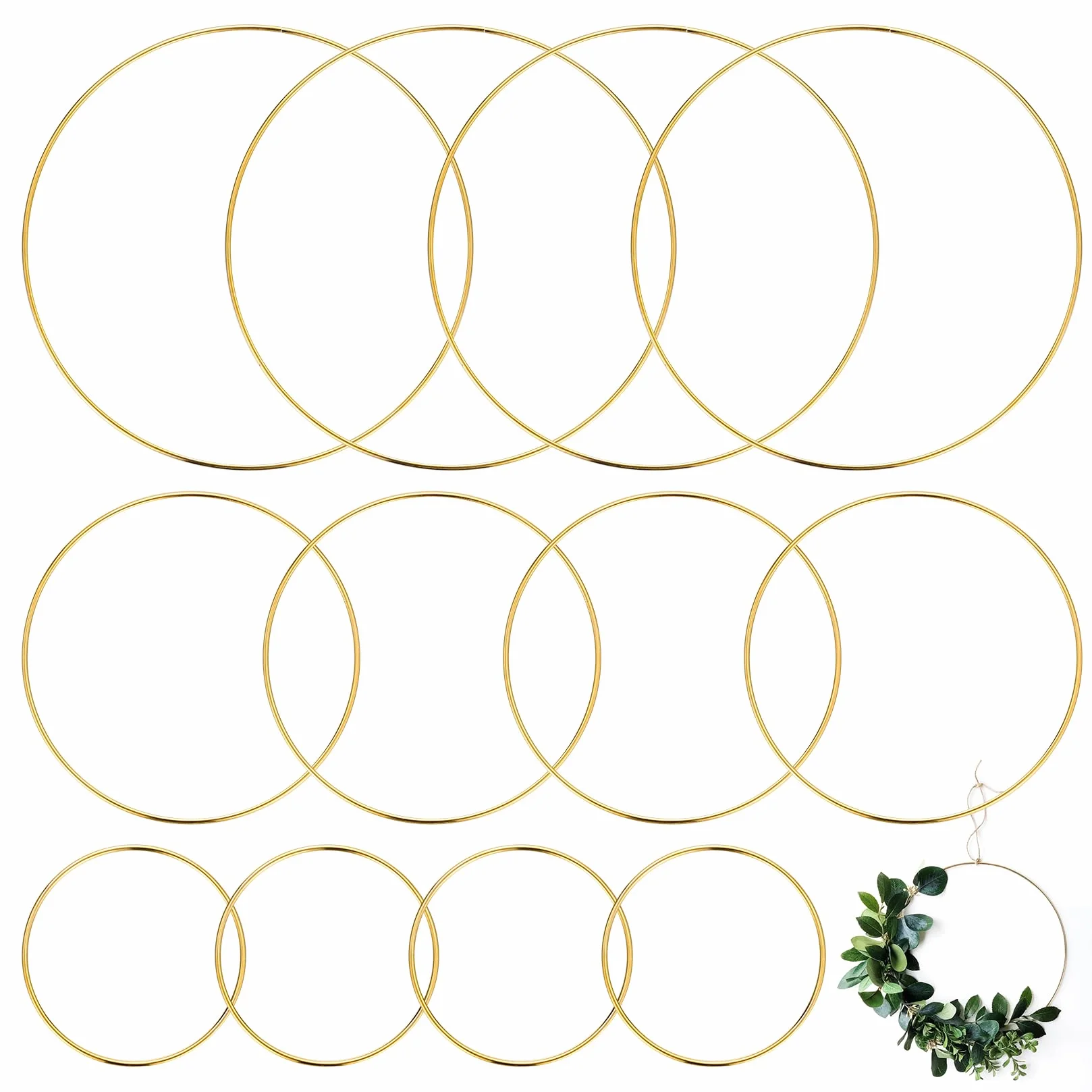 Cercle Métal Doré 10/15/20cm Attrape-Rêve Macramé DIY Décoration