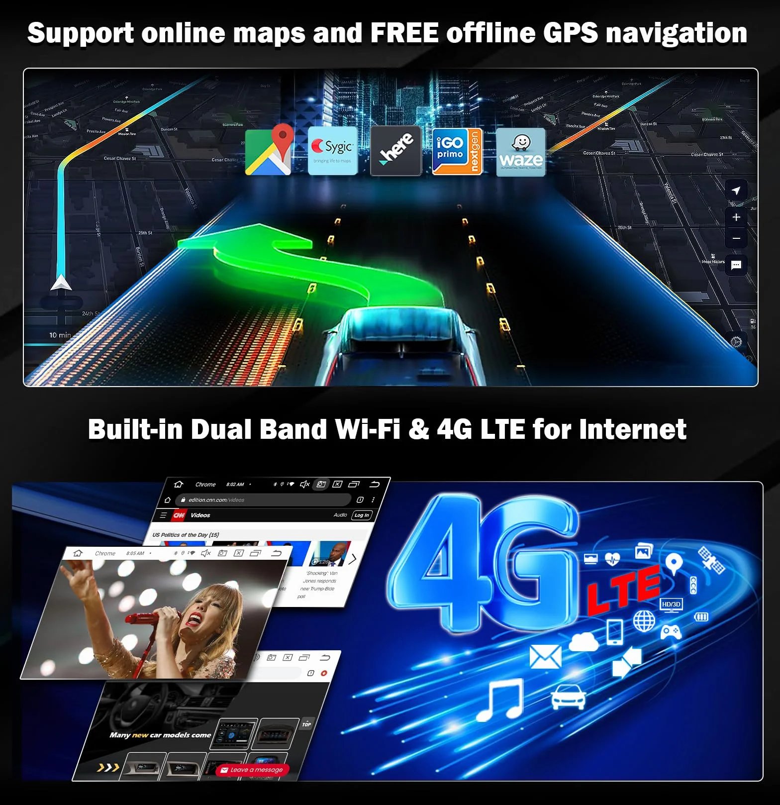 Radio samochodowe 8 rdzeni Android 14 [4+64GB] GPS nawigacja dla Mercedes Benz klasy E W211 klasy CLS W219, bezprzewodowe Carplay, Android Auto, DSP, Canbus, RDS, SWC, Bluetooth 5.0, WiFi, DAB+