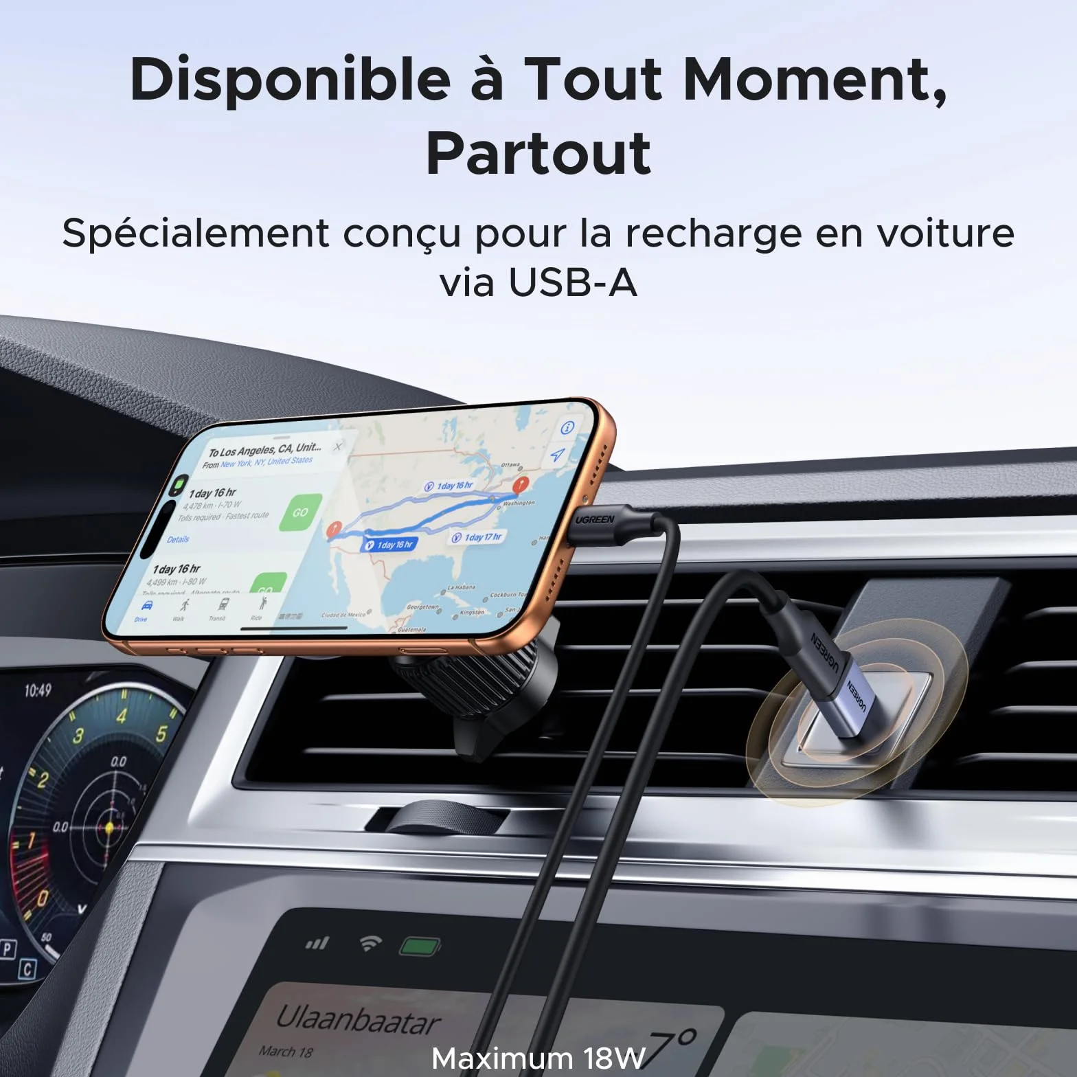 UGREEN Adaptateur USB vers USB C 3.2 10Gbps Lot de 5 Aluminium Convertisseur Type C Femelle vers Type A Mâle