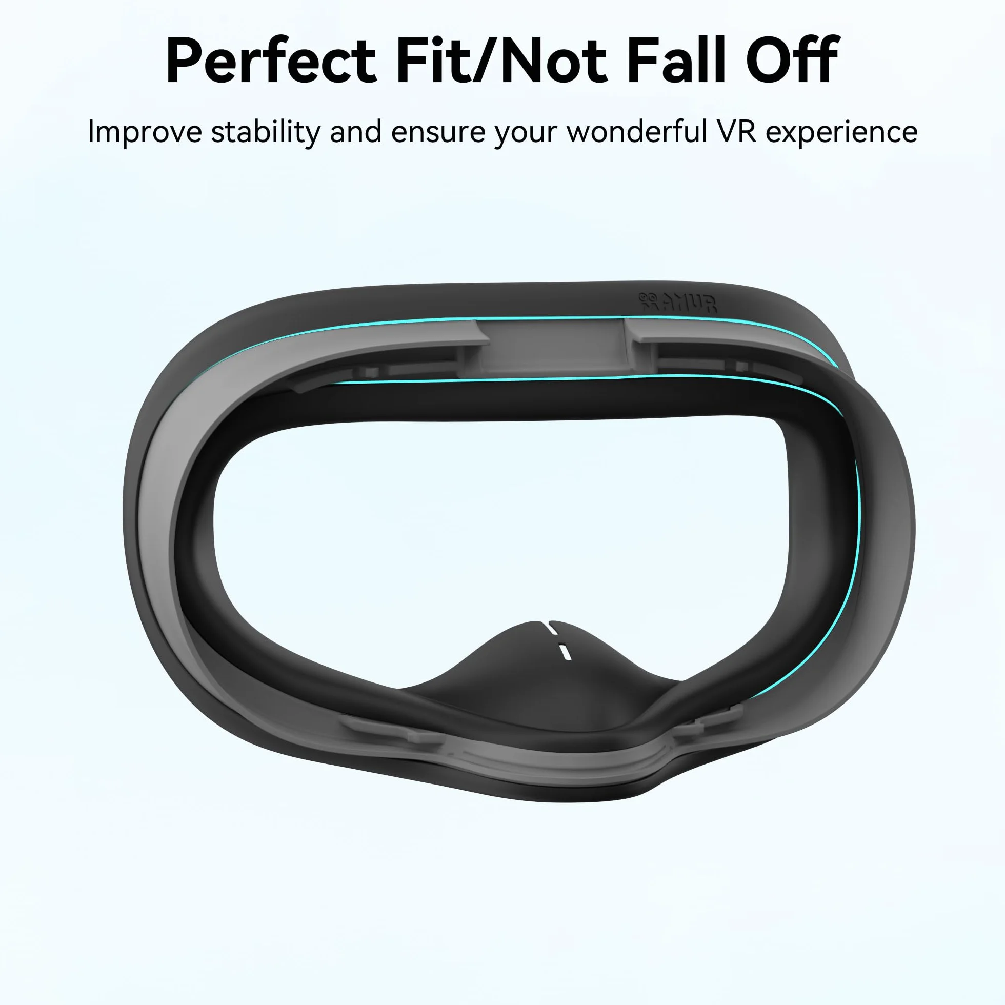 AMVR Silikonowe etui na twarz, kompatybilne z akcesoriami Meta/Oculus Quest 3S (czarne)