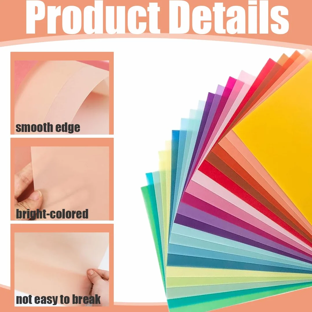 YAYNO Papier Vitrail Couleur A4 20 Pièces 20 Couleurs Différentes Transparent pour Loisir Creatif