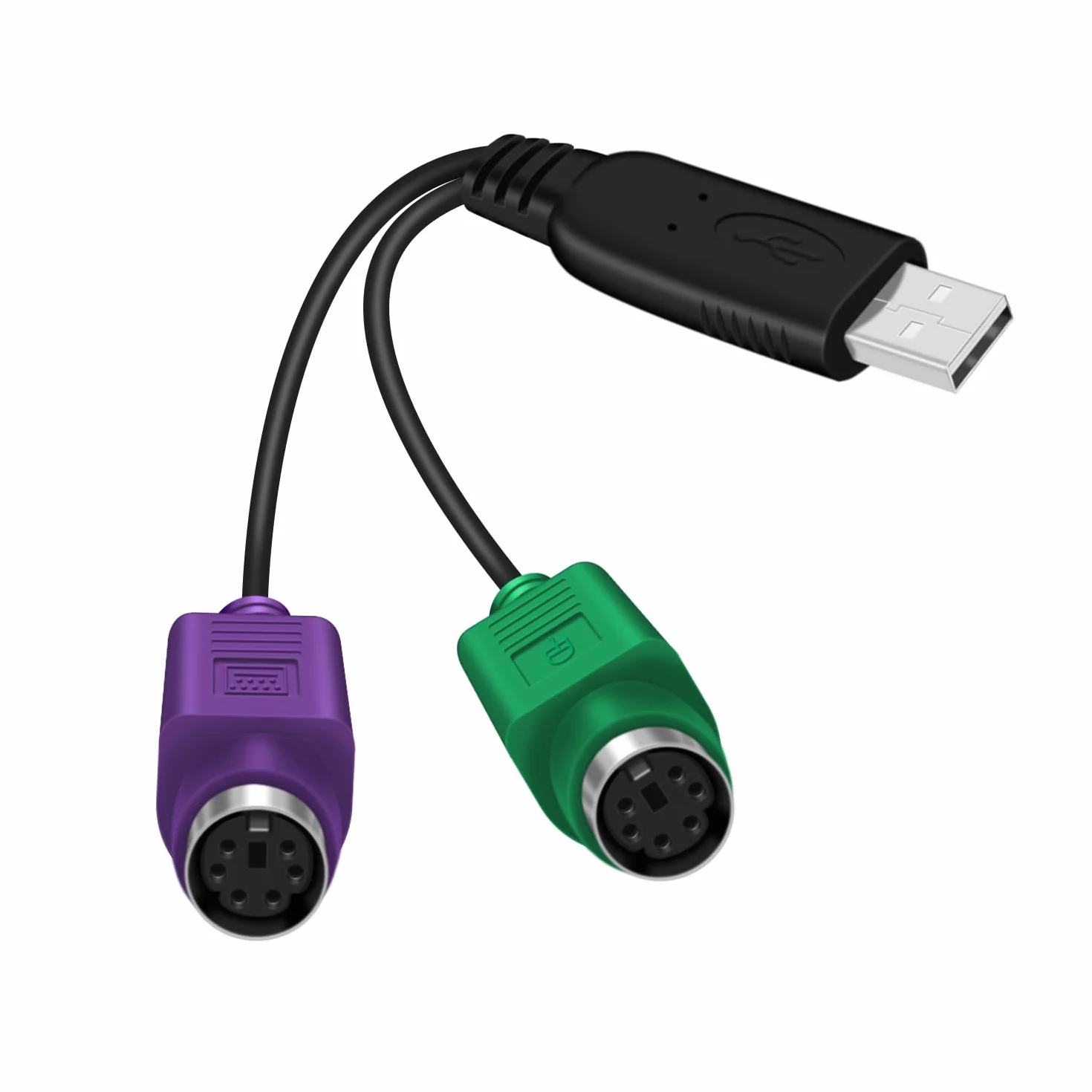 Adaptateur Clavier USB vers PS/2 Femelle USB Male avec Puce Intégrée Plug and Play