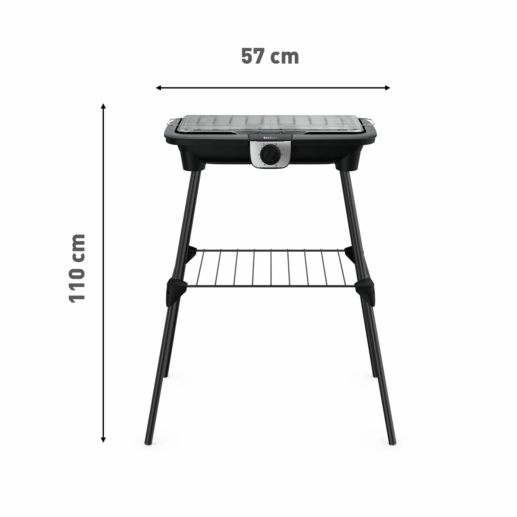 Tefal EasyGrill XXL Barbecue électrique 2500W Grille Inox Surface extra-large 5 températures Pieds Amovibles