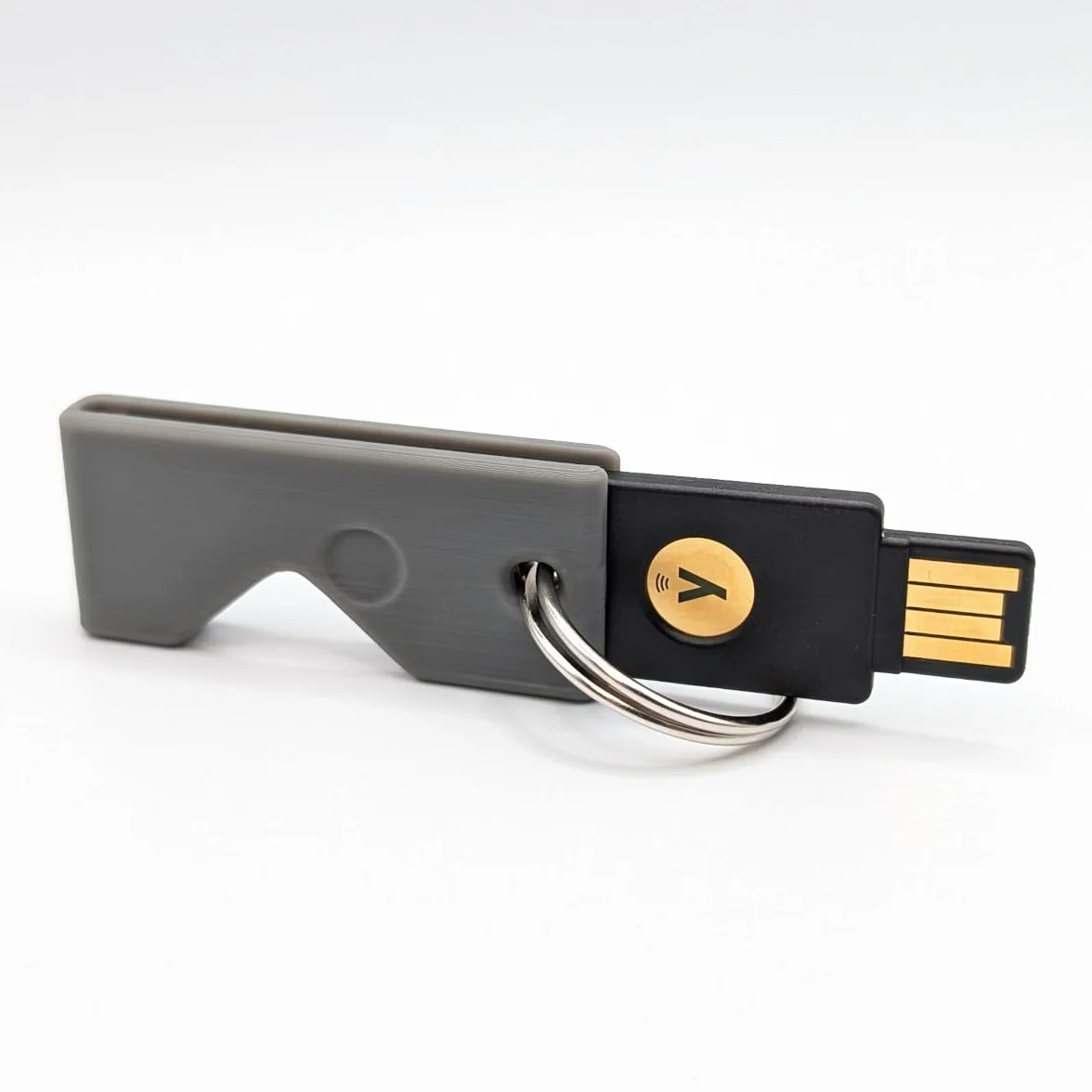 Étui de protection Yubikey 5 NFC USB-A résistant aux rayures gris