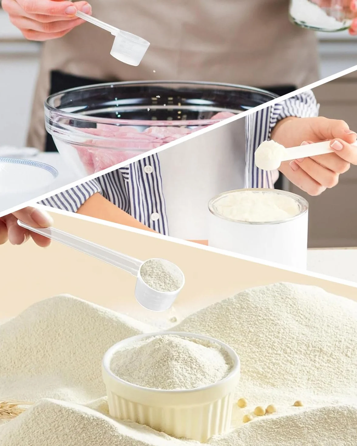 Lot de 6 cuillères doseuses transparentes avec graduation 2-5 g pour pâtisserie